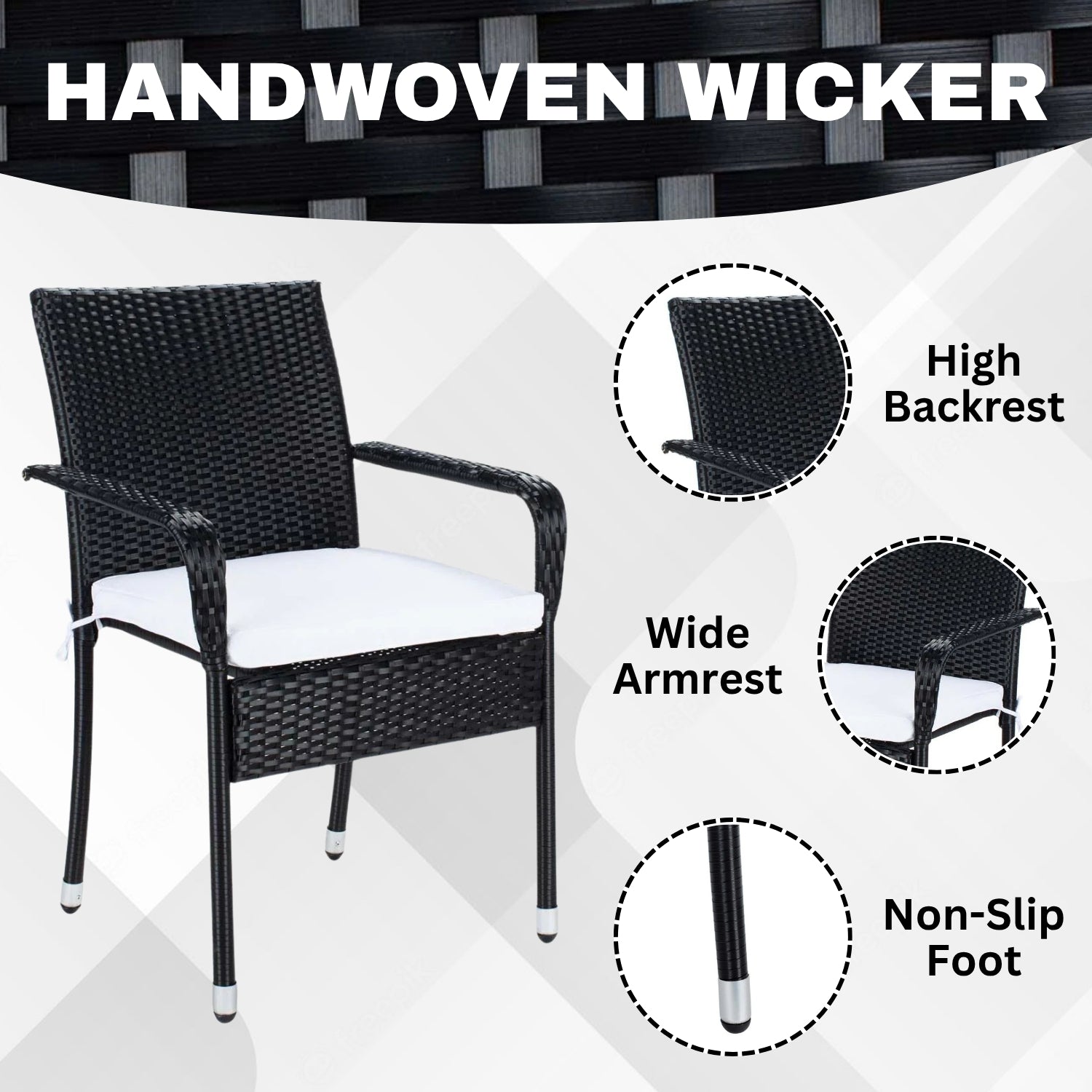 3-Piece Outdoor Rattan Wicker Patio Set