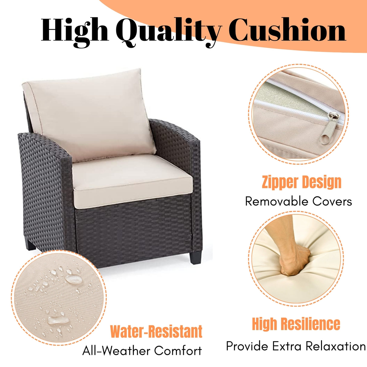 3-Piece Outdoor Rattan Wicker Patio Set