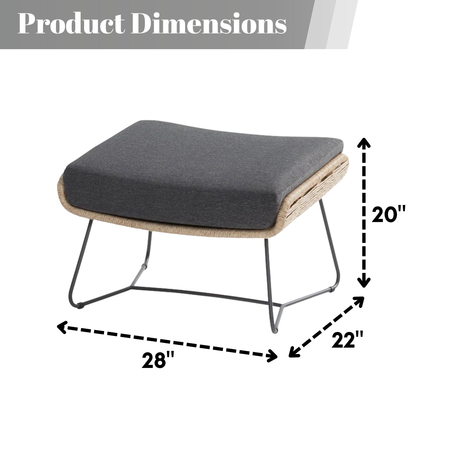Outdoor All-Weather Rope Footstool