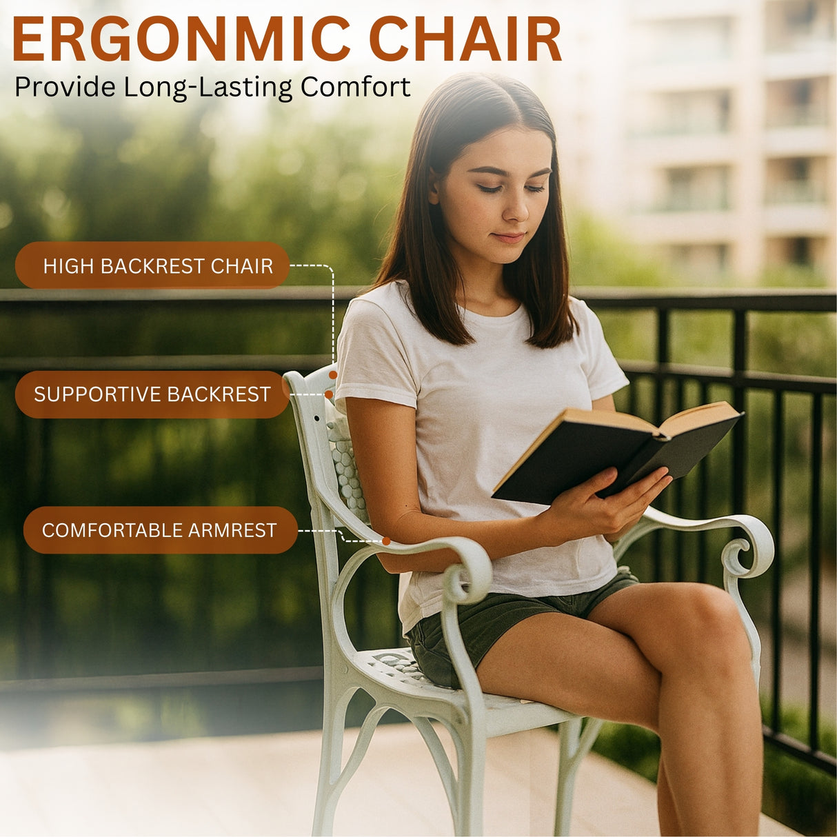 Outdoor 3-Piece Cast Aluminum Patio Bistro Set