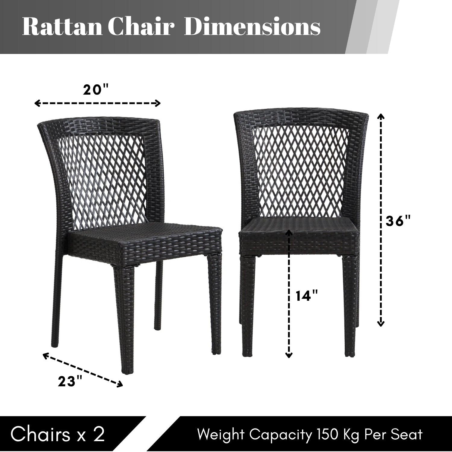 Outdoor Rattan Wicker Patio Dining Chairs