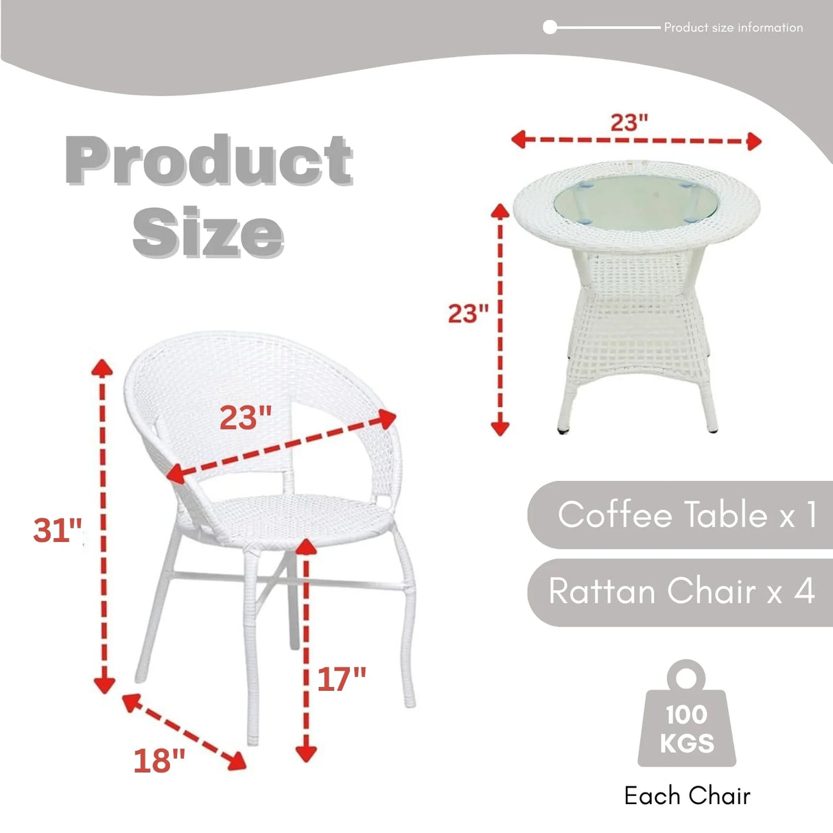 5-Piece Outdoor Rattan Wicker Patio Bistro Set