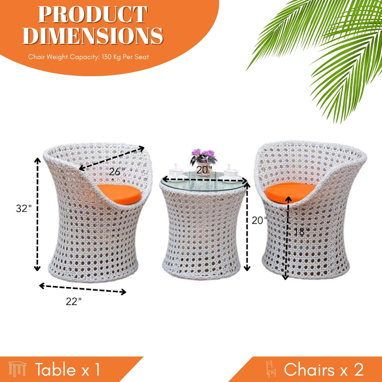 3-Piece Outdoor Rattan Wicker Conversation Set