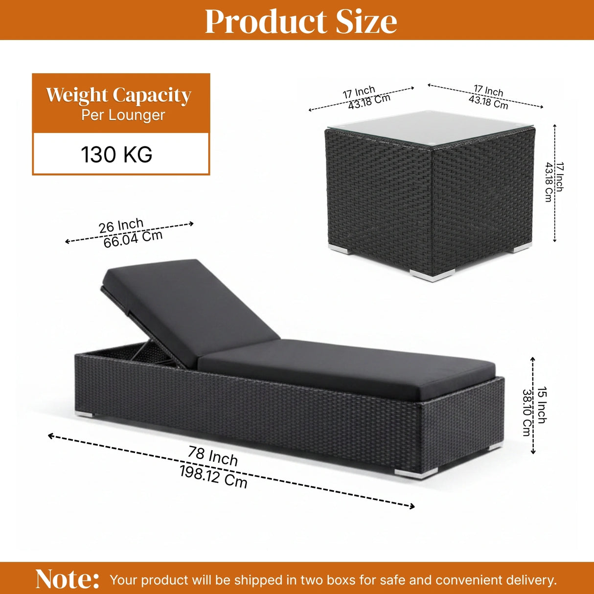 Outdoor Wicker Lounge Chairs Set of 2