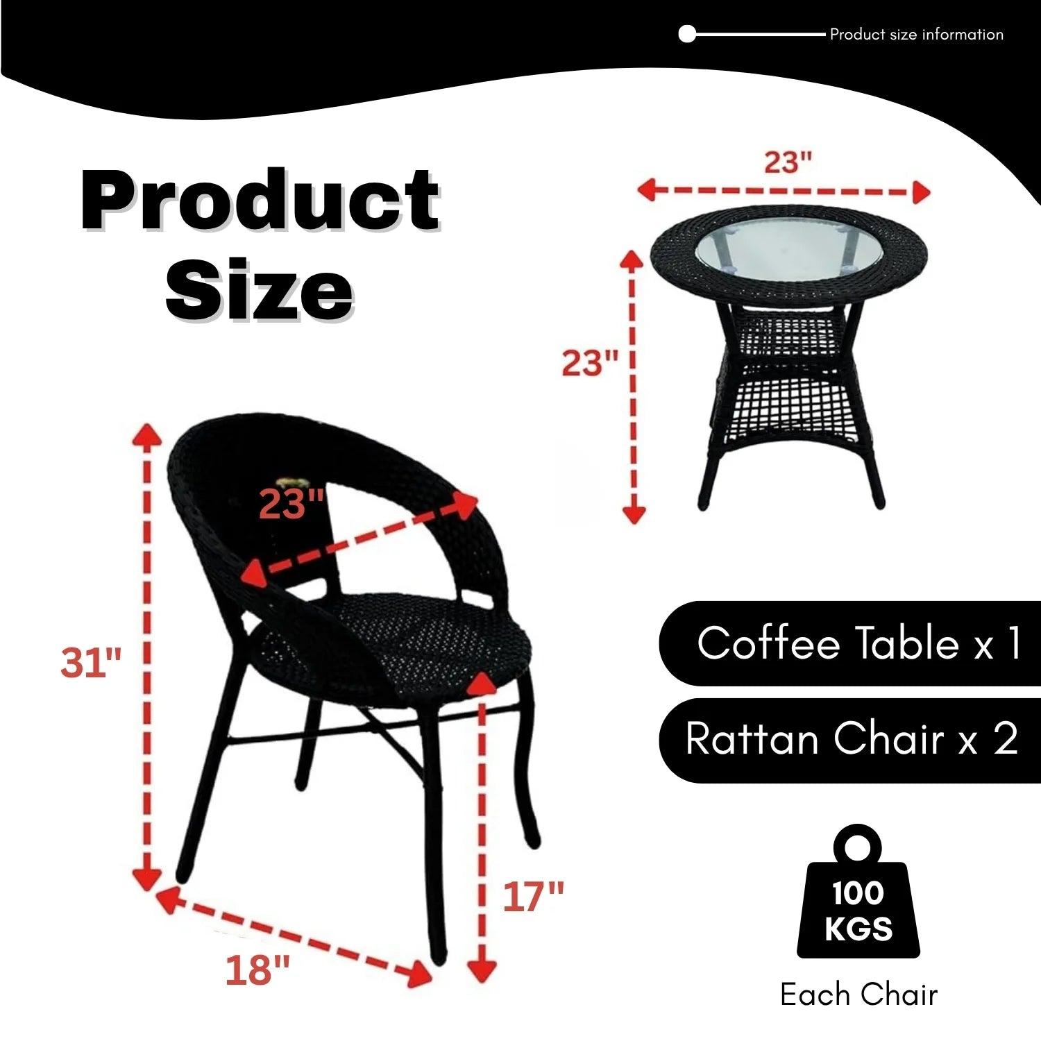 3-Piece Outdoor Rattan Wicker Patio Bistro Set