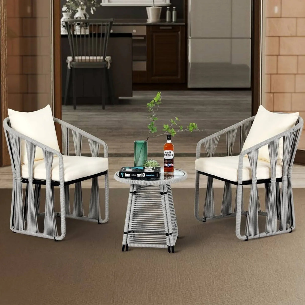 Outdoor Rope 3-Piece Patio Set