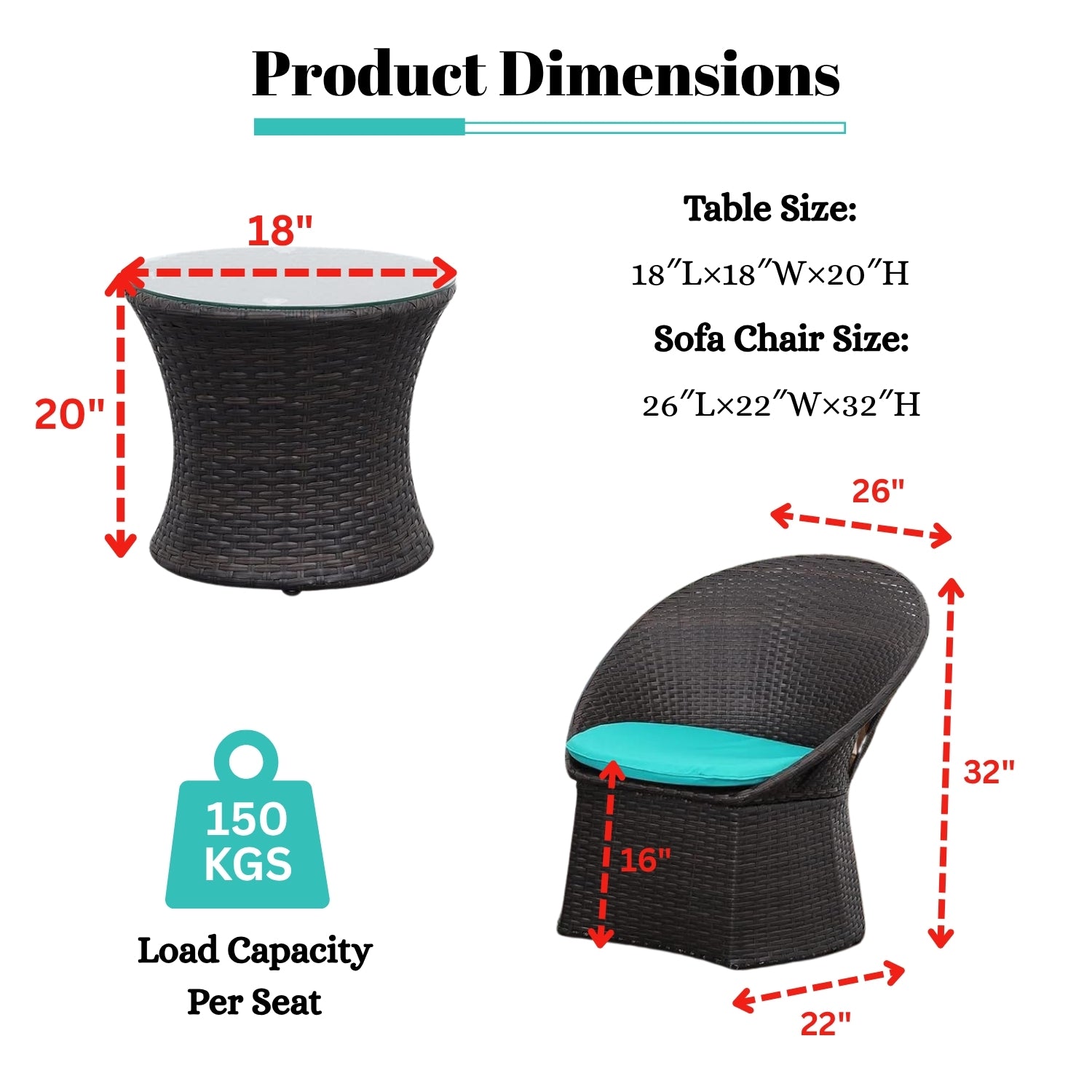 3-Piece Outdoor Rattan Wicker Patio Set