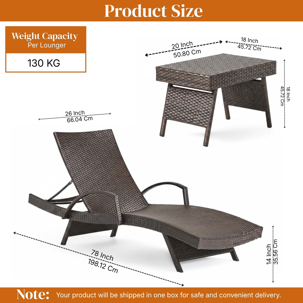 Outdoor All-Weather HDPE Wicker Rattan Sunlounger Recliner with Side Table
