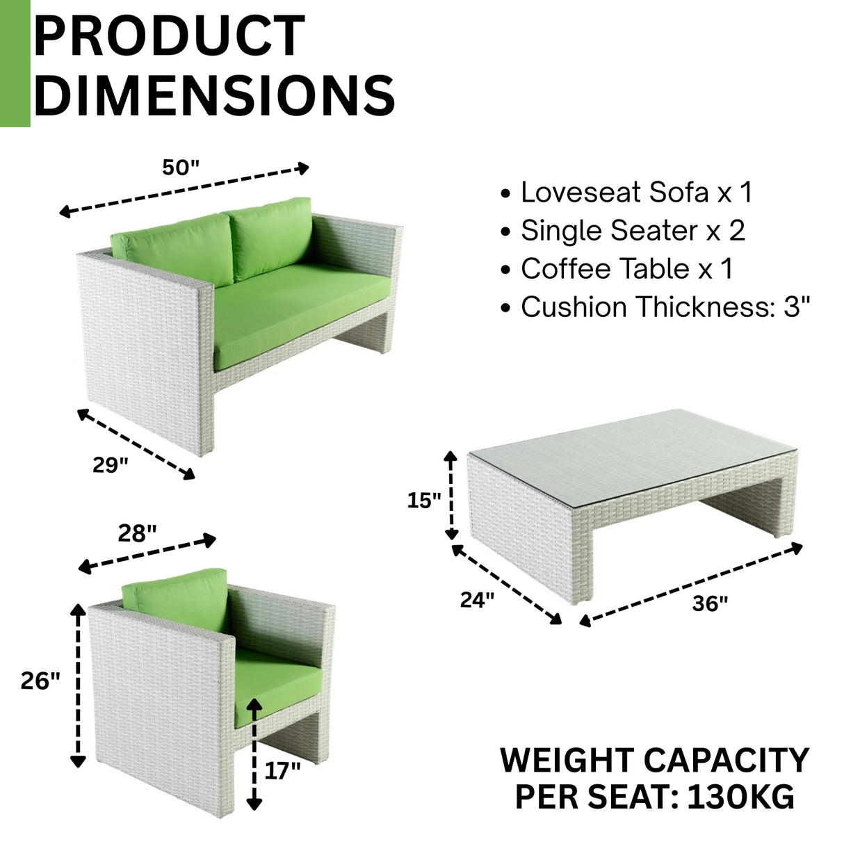 4-Piece Outdoor Rattan Wicker Patio Sofa Set