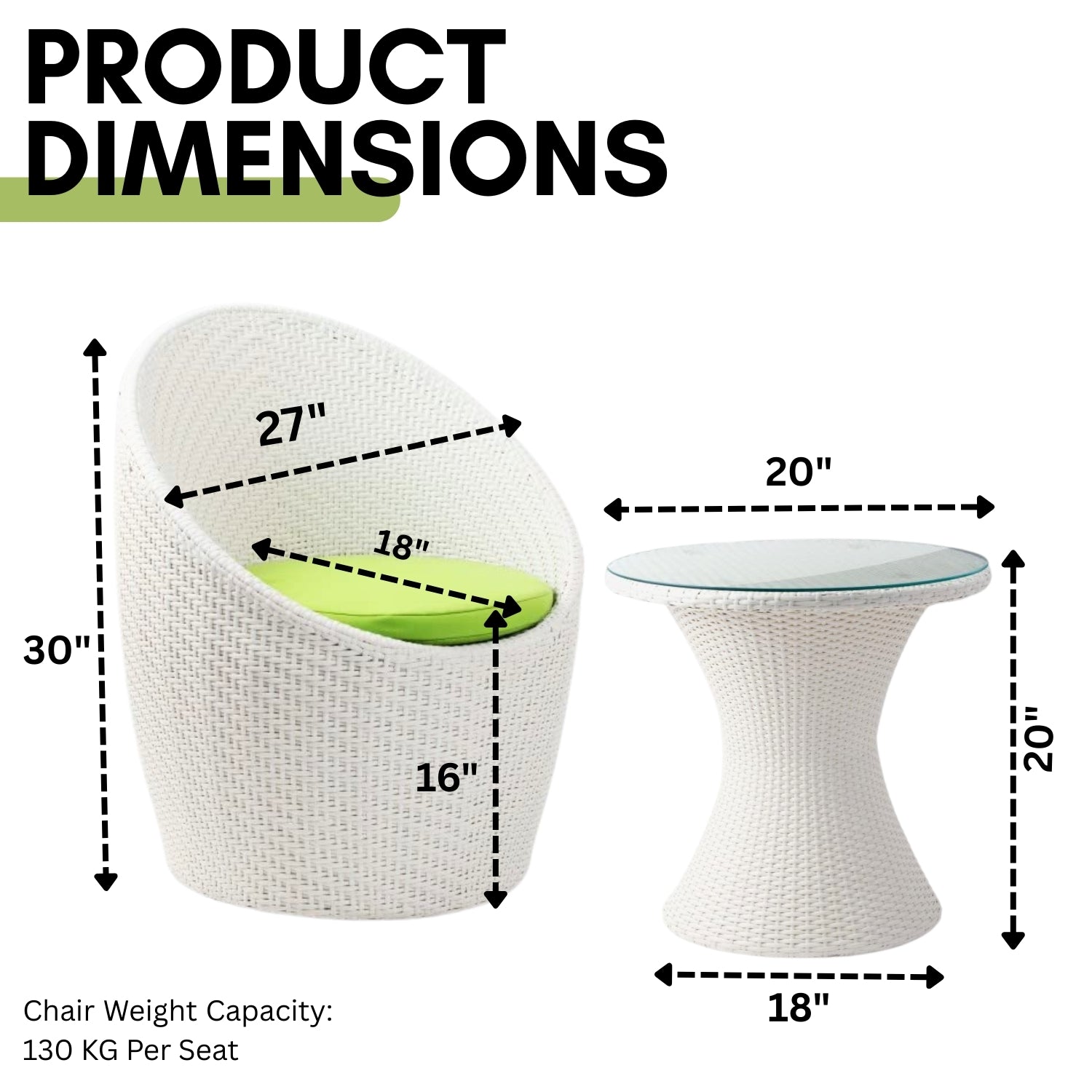 Outdoor Rattan Wicker 3-Piece Conversation Set