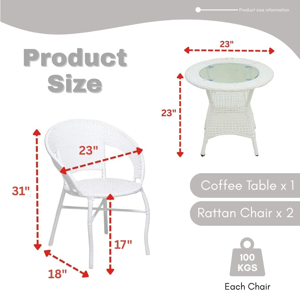 3-Piece Outdoor Rattan Wicker Patio Bistro Set