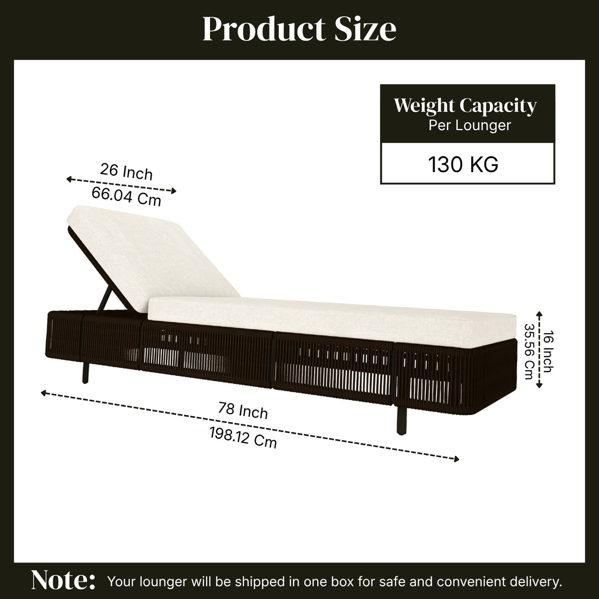 Outdoor Rope Lounger Set of 2 (Brown & White)