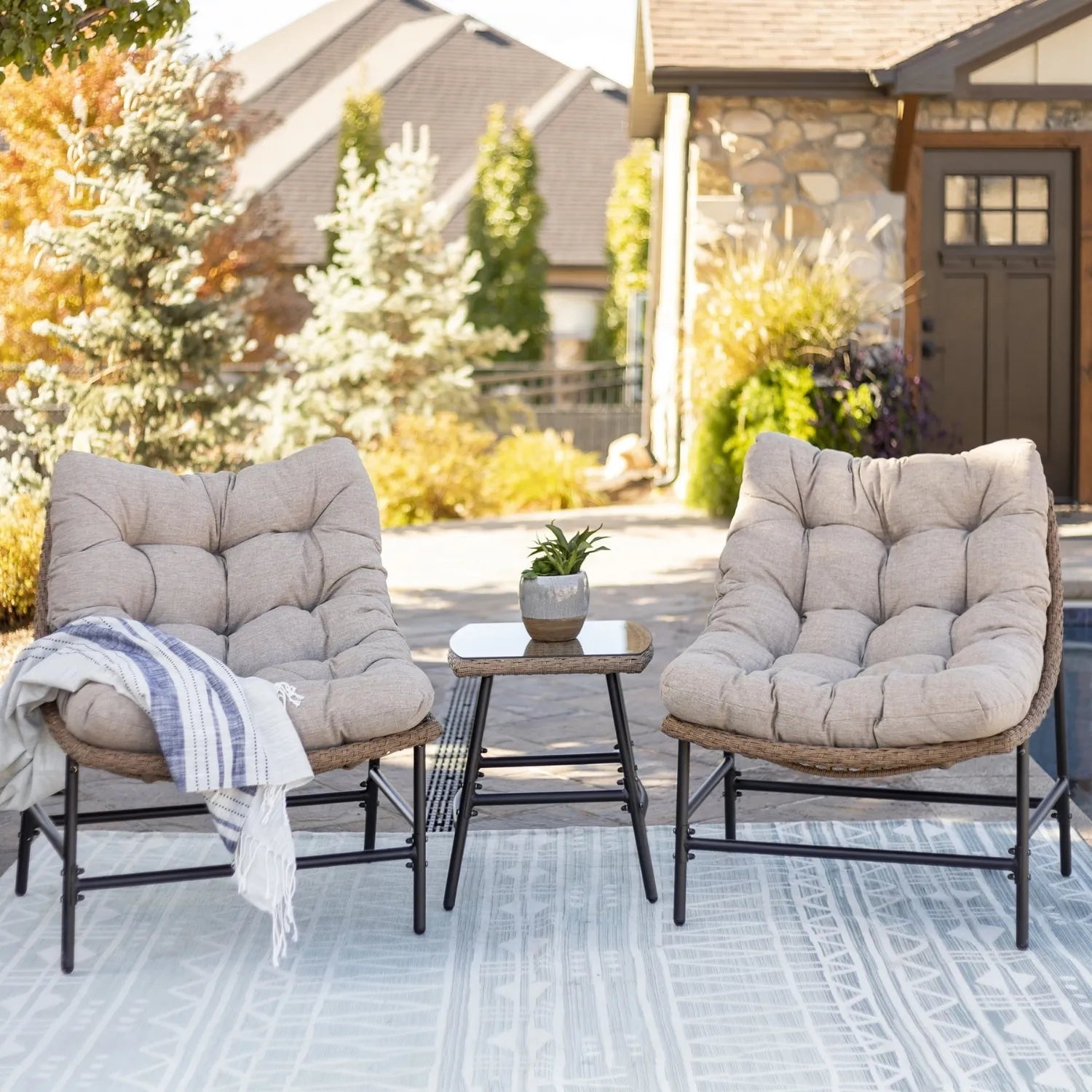 3 Piece Garden Outdoor Patio Furniture Set