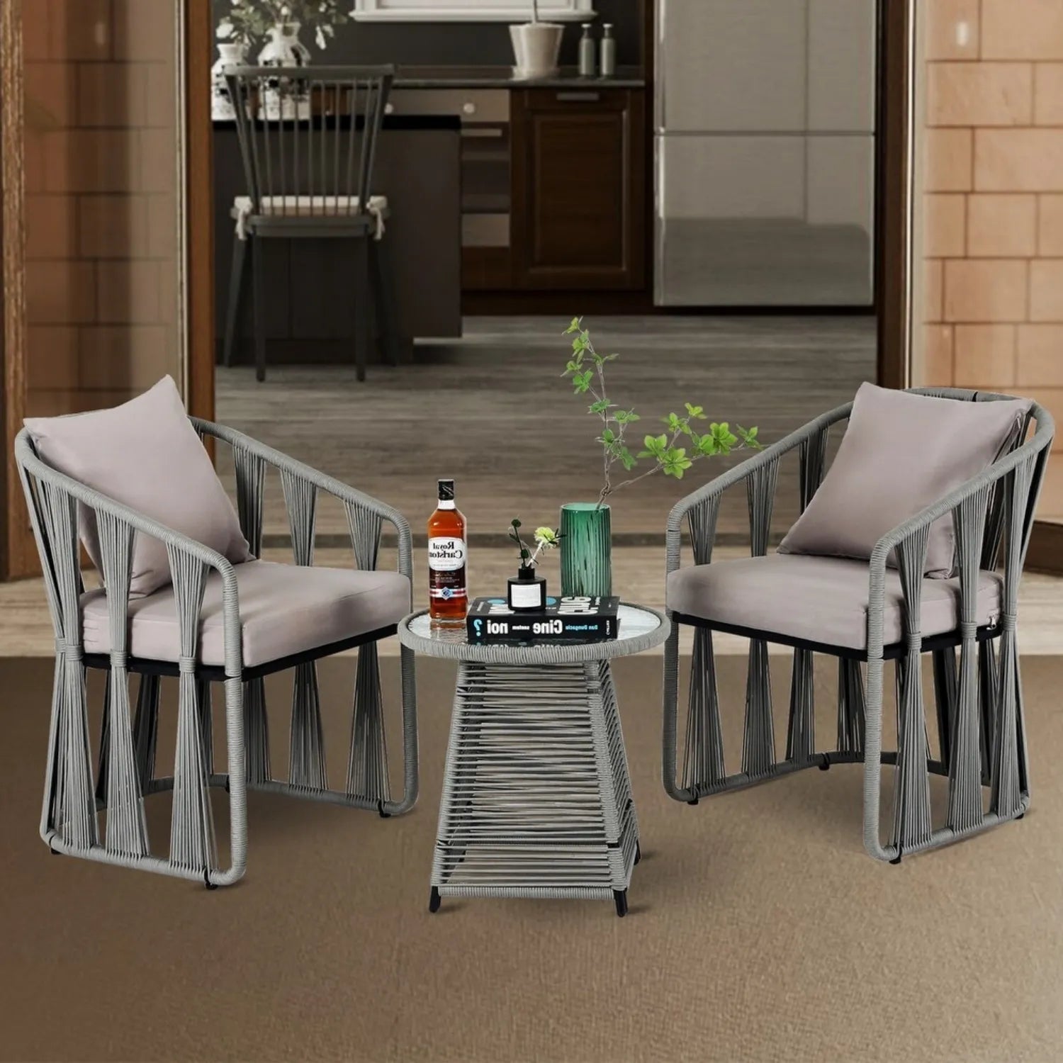 Outdoor Rope 3-Piece Patio Set