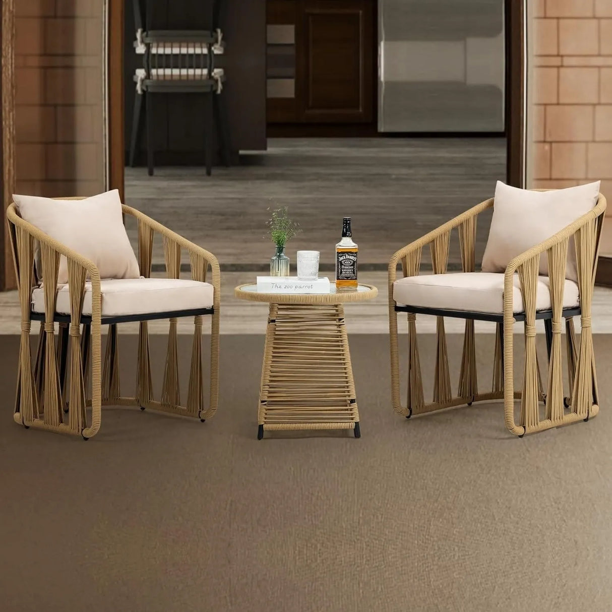 Outdoor Rope 3-Piece Patio Set