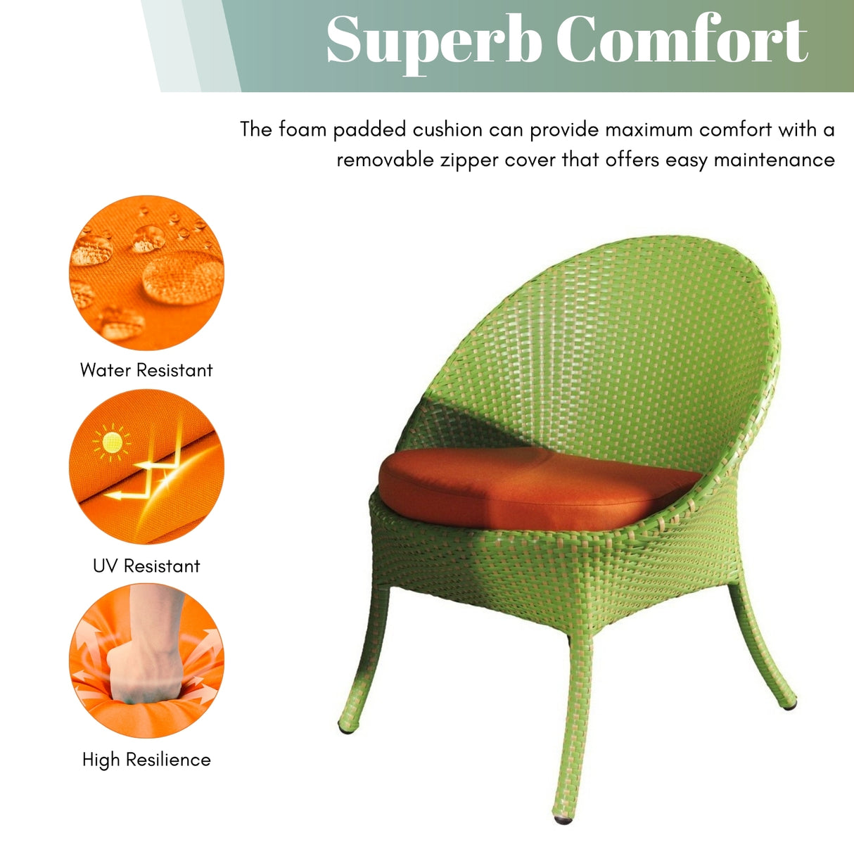 Outdoor All-Weather Resistant Rattan Wicker 5-Piece Dining Set