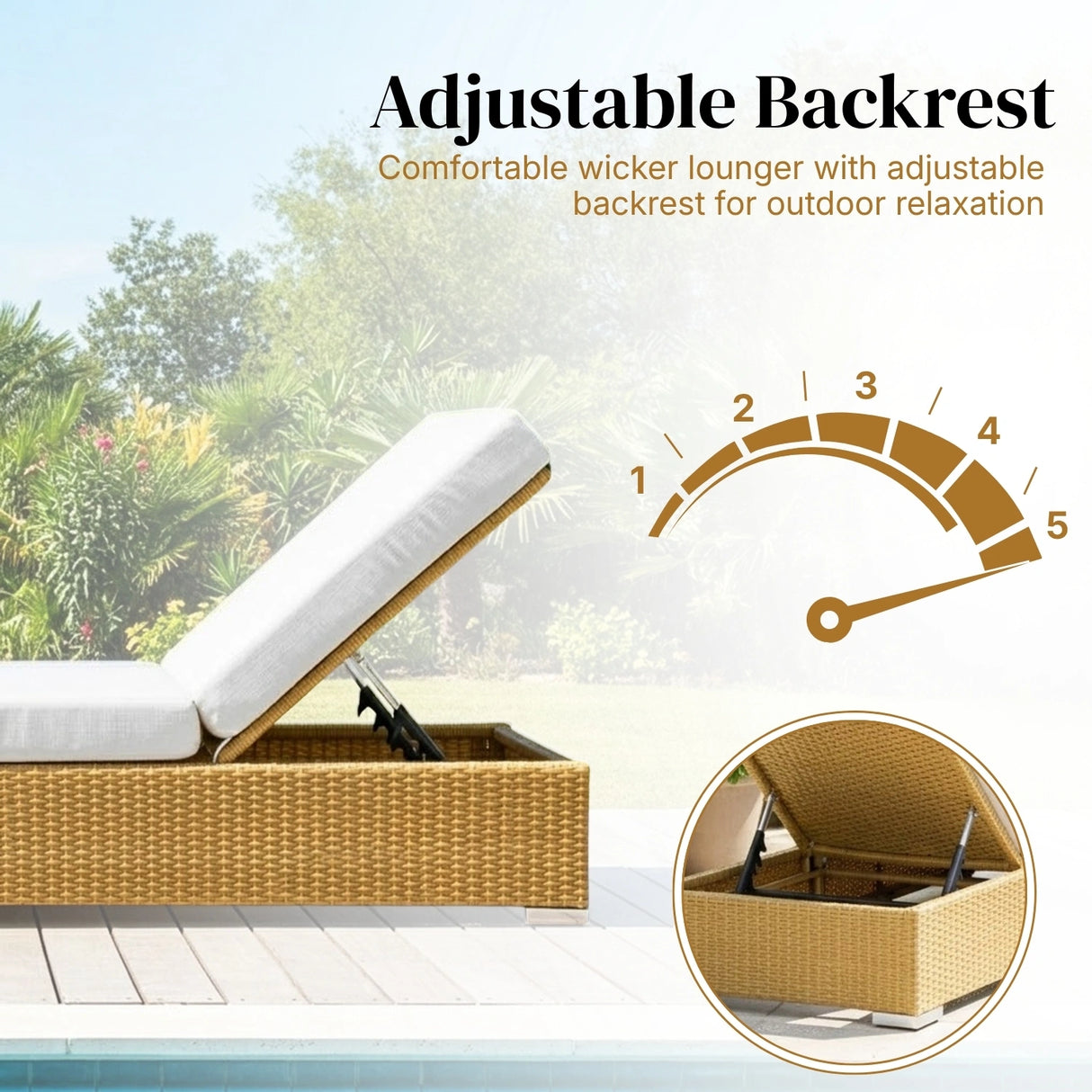 Outdoor 2-Piece Chaise Lounge Chair with Adjustable Settings and Cushions