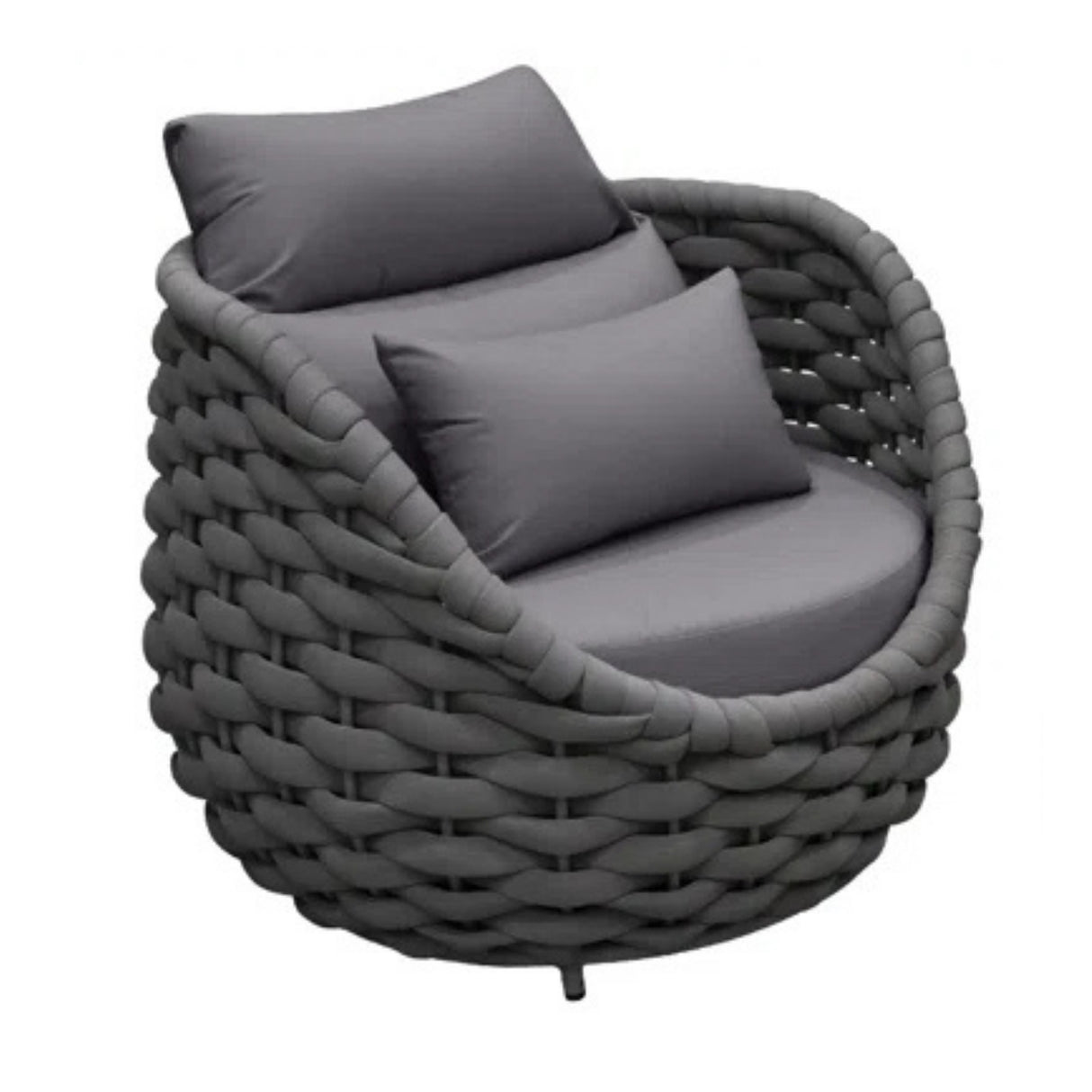Bird’s Nest Shape 3-Piece Hand-Woven Rope Patio Set