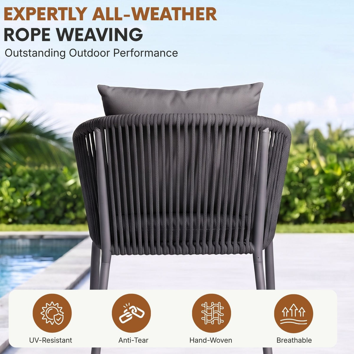 Outdoor Rope 5-Piece Patio Dining Set