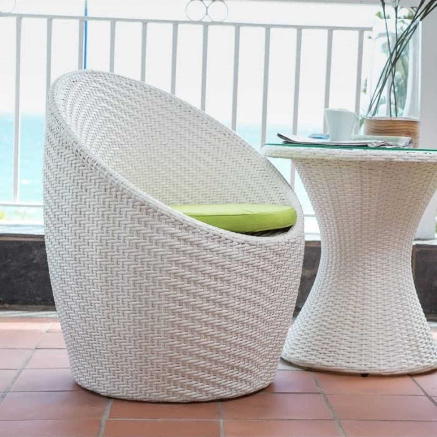 Outdoor Rattan Wicker 3-Piece Conversation Set