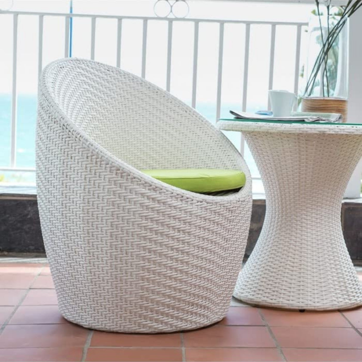 Outdoor Rattan Wicker 3-Piece Conversation Set