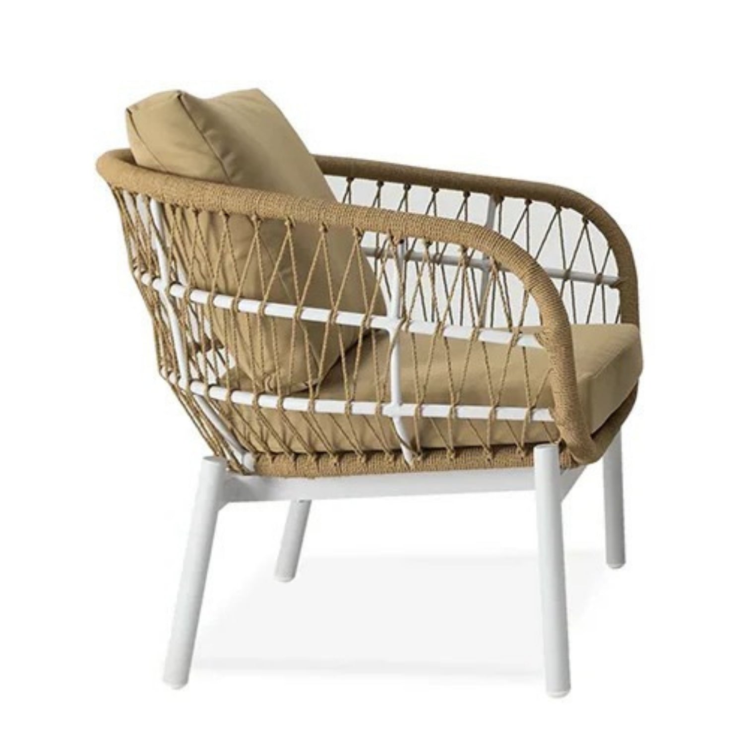 Outdoor Rope 3-Piece Patio Set (Beige & Dark Cream)