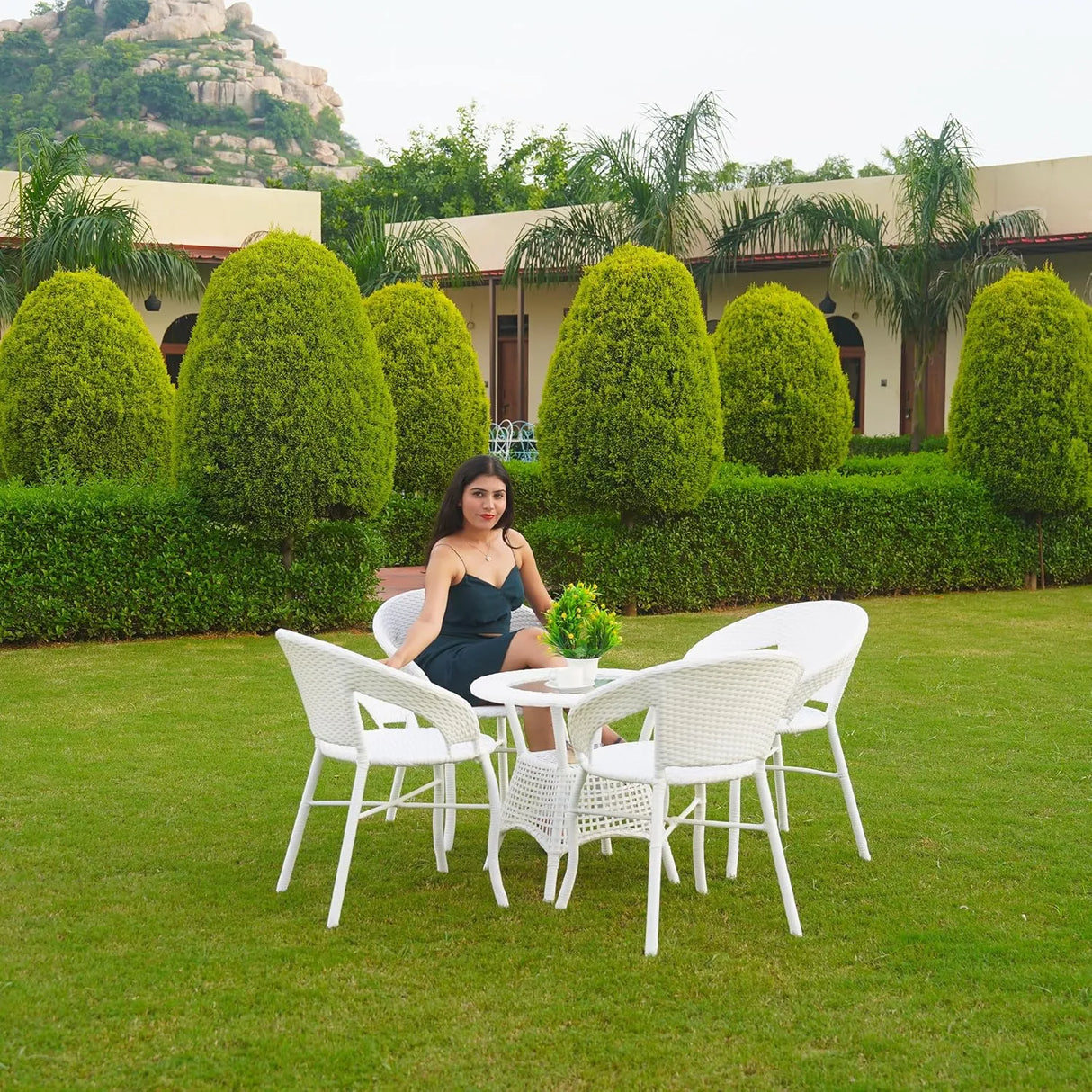 5-Piece Outdoor Rattan Wicker Patio Bistro Set