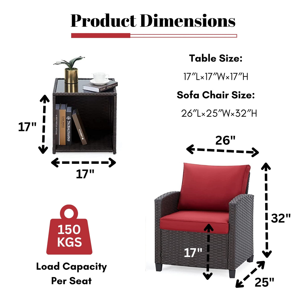 3-Piece Outdoor Rattan Wicker Patio Set