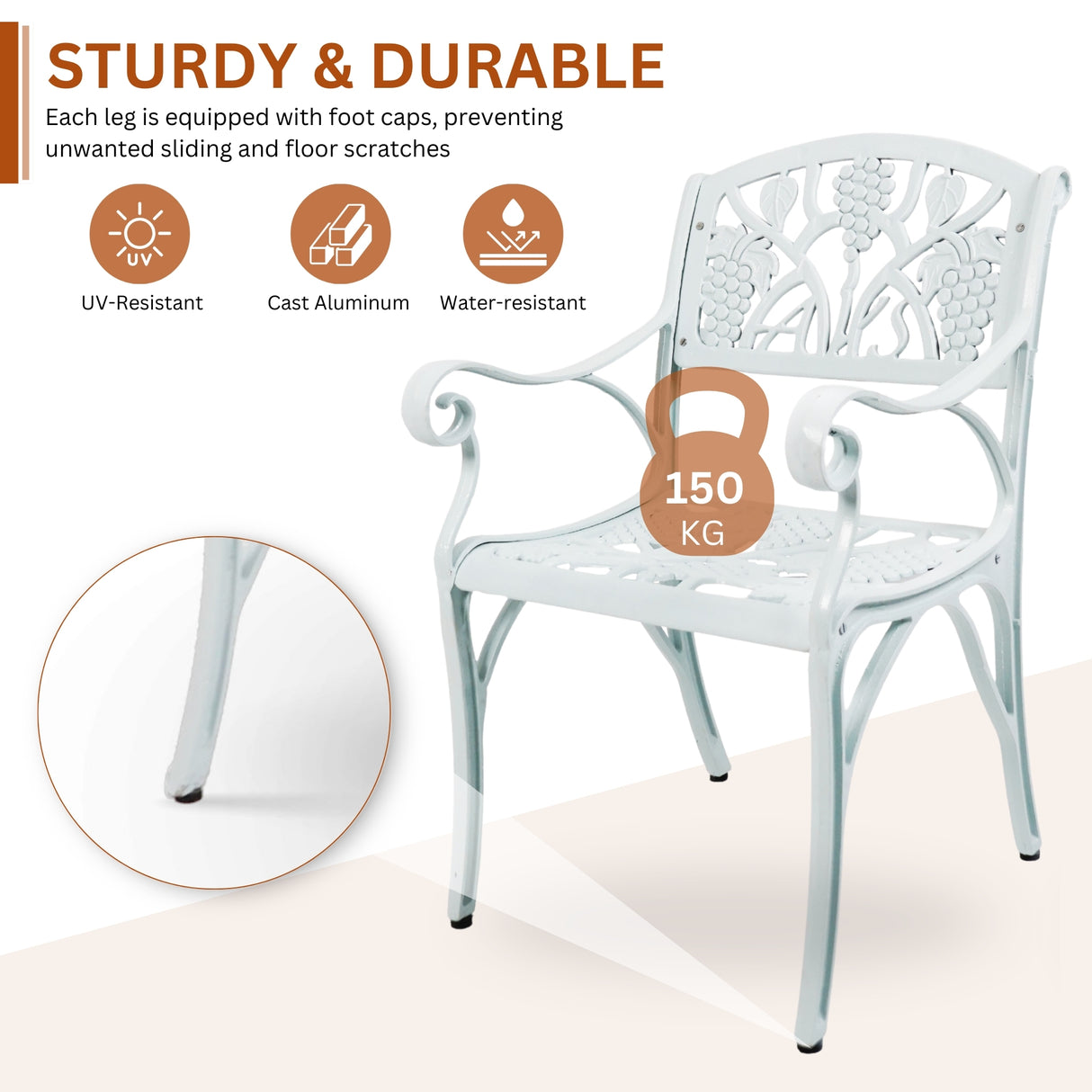 Outdoor 3-Piece Cast Aluminum Patio Bistro Set