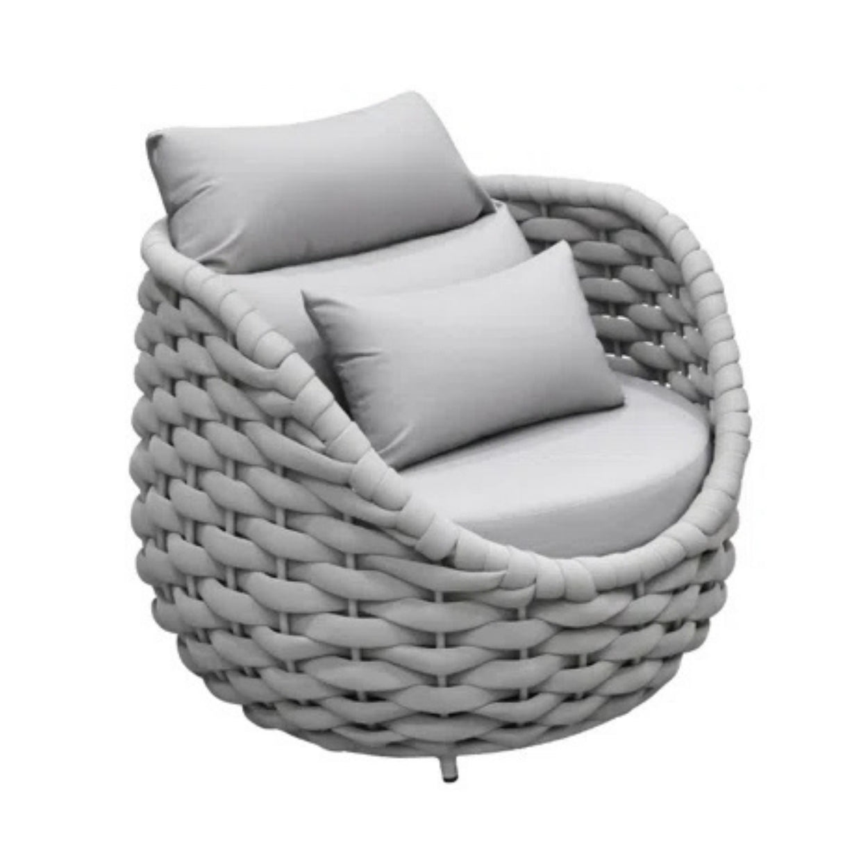 Bird’s Nest Shape 3-Piece Hand-Woven Rope Patio Set