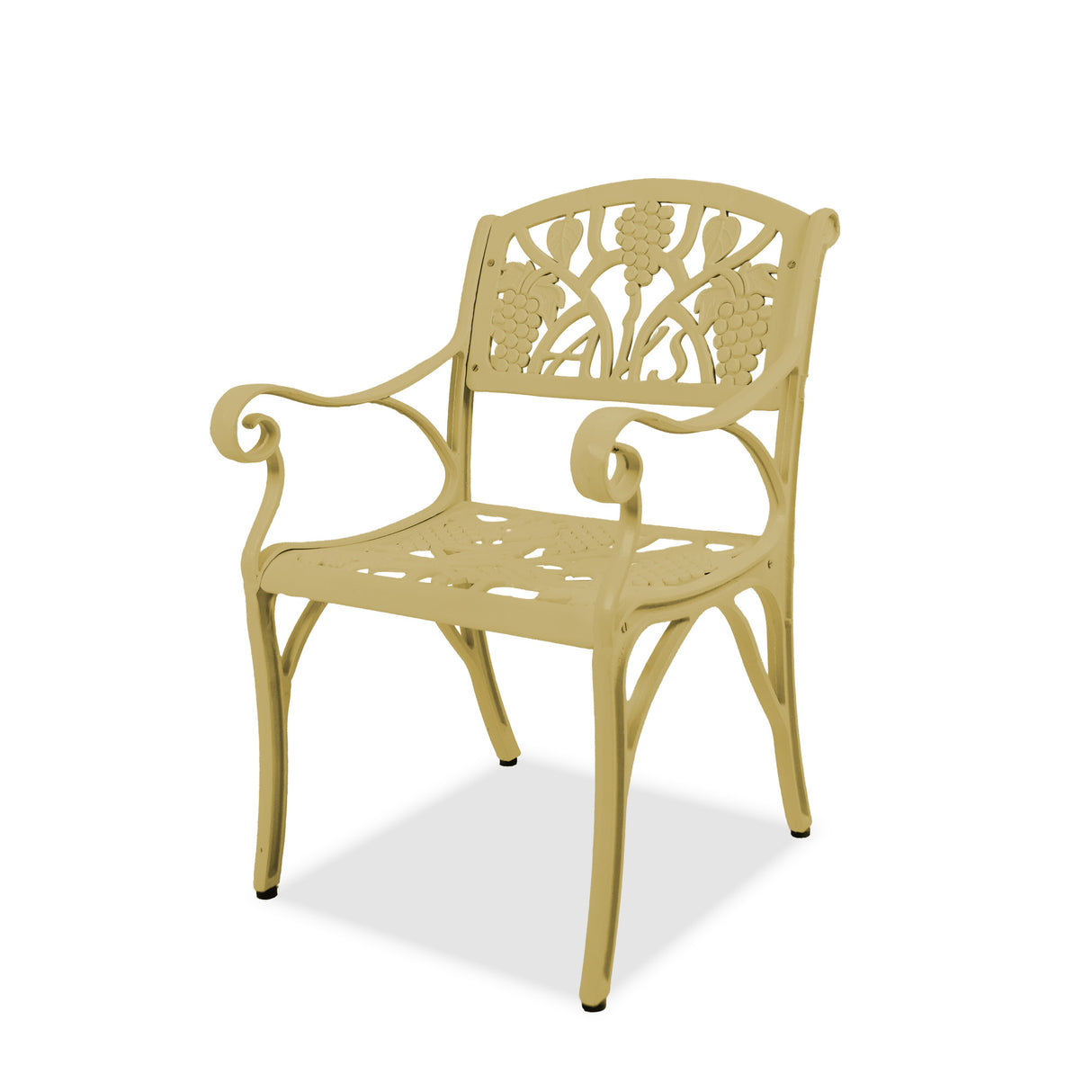 Outdoor Cast Aluminum 2 Chairs Patio Bistro Set (Beige)