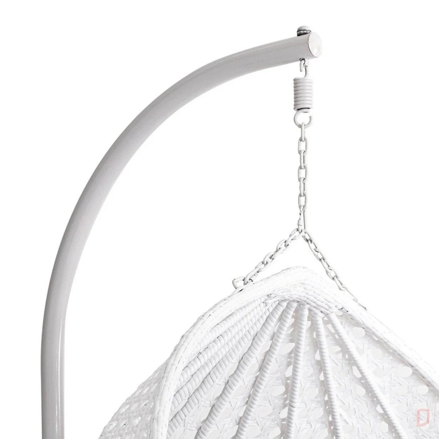 Double Seater Rattan & Wicker Swing (White & Grey)