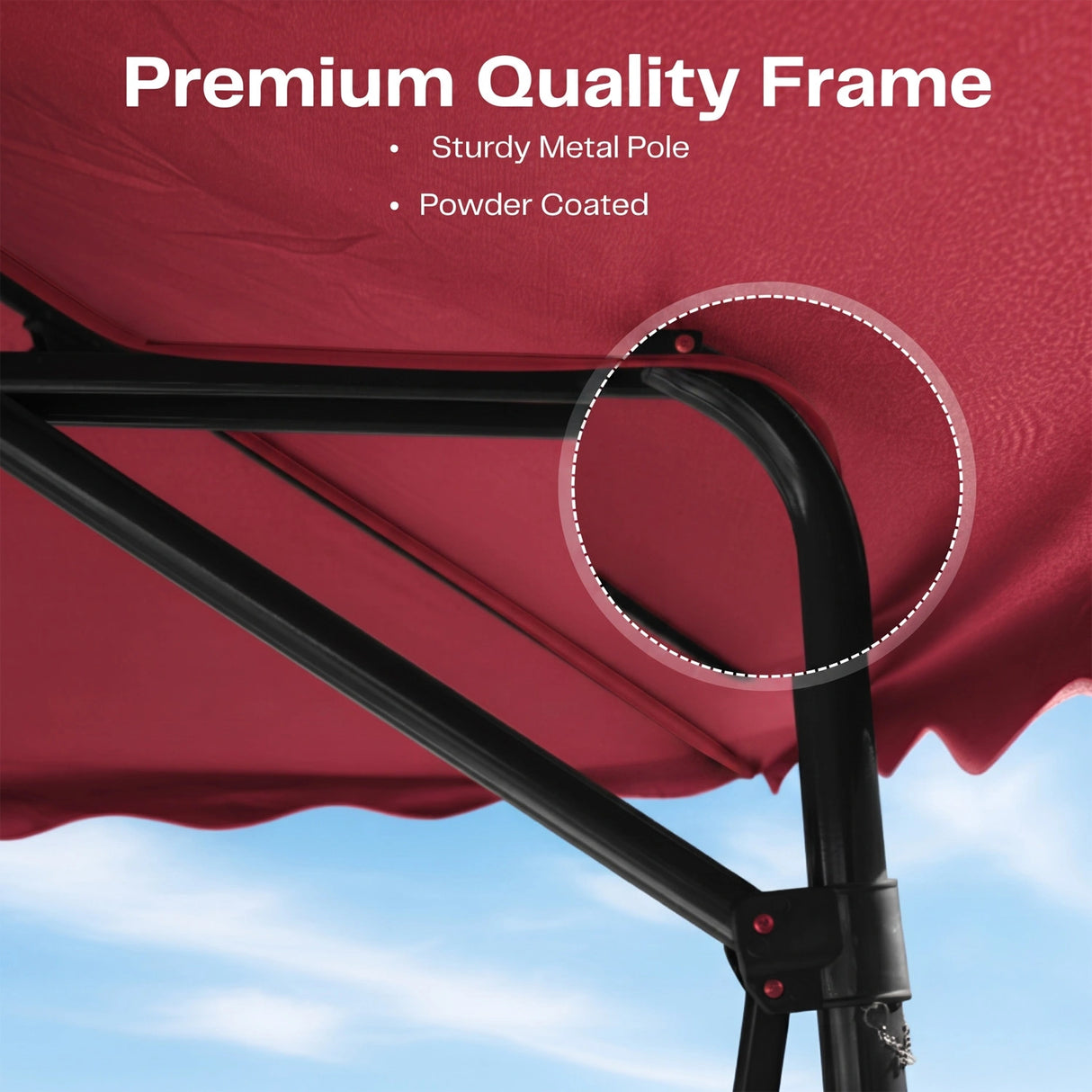 10ft Side Pole Square Shape Outdoor Umbrella With Granite Base (Maroon)