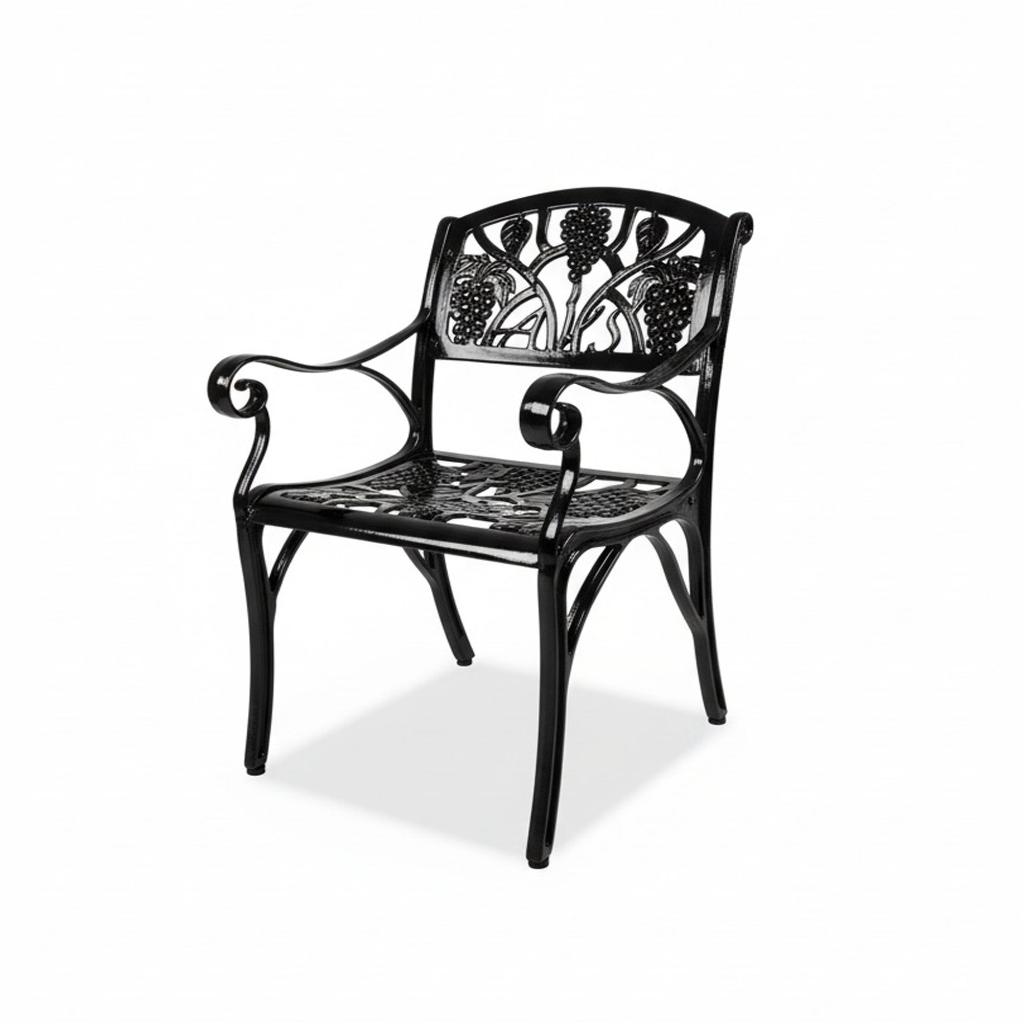 Outdoor Cast Aluminum 2 Chairs Patio Bistro Set (Black)