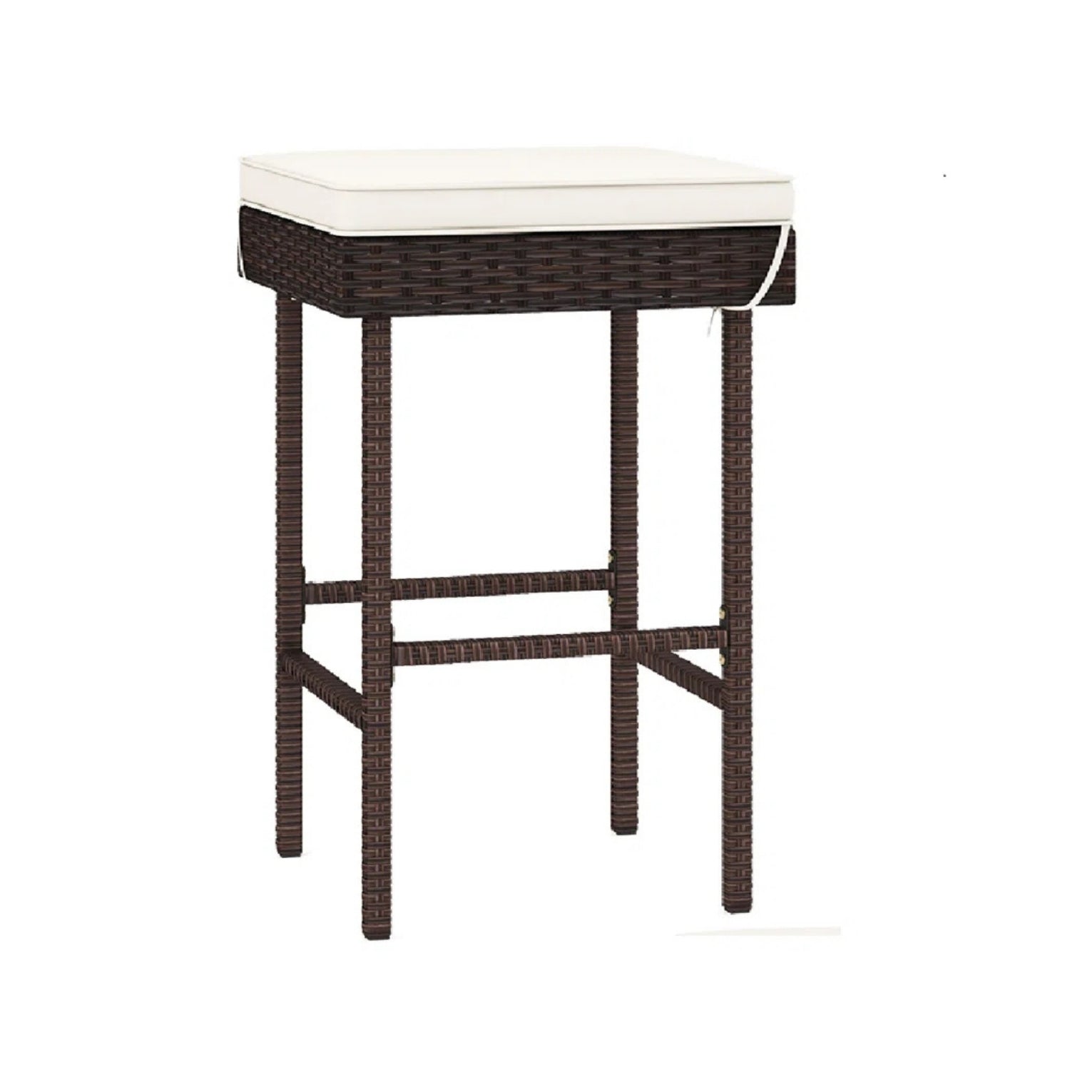 2-Piece Rattan Wicker Patio Bar Stools