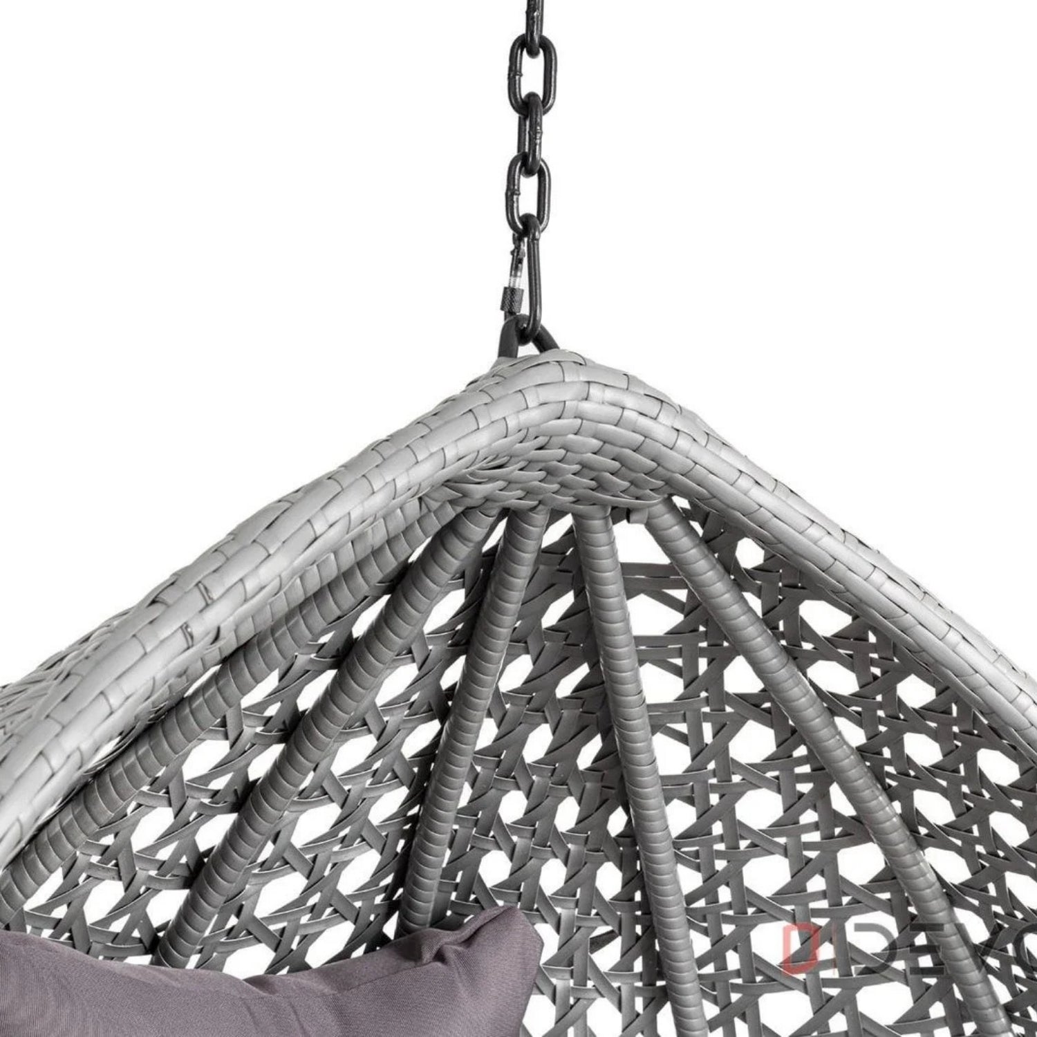 Single Seater Rattan & Wicker Swing (Grey)