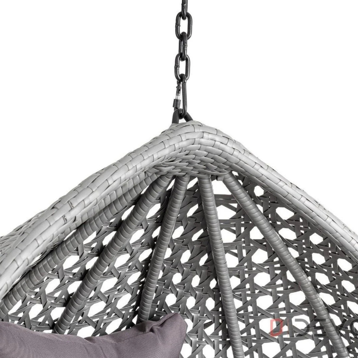 Single Seater Rattan & Wicker Swing (Grey)