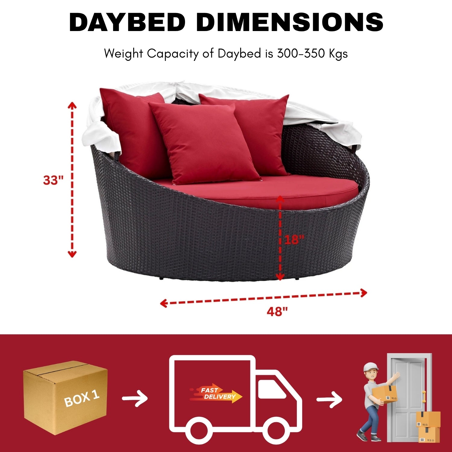Outdoor Rattan Wicker Patio Daybed with Retractable Canopy