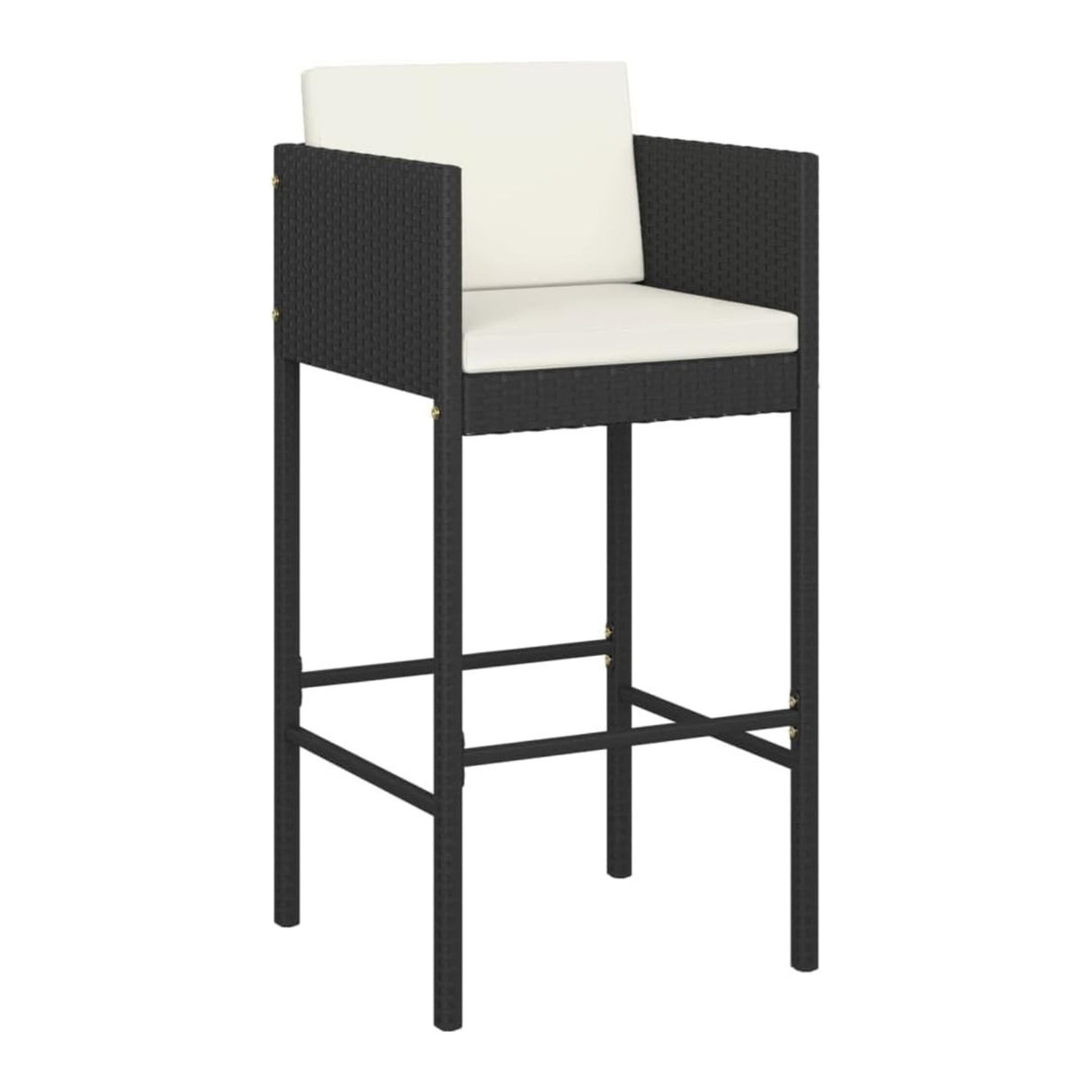 7-Piece Outdoor Rattan Wicker Bar Set without Glass Top Table