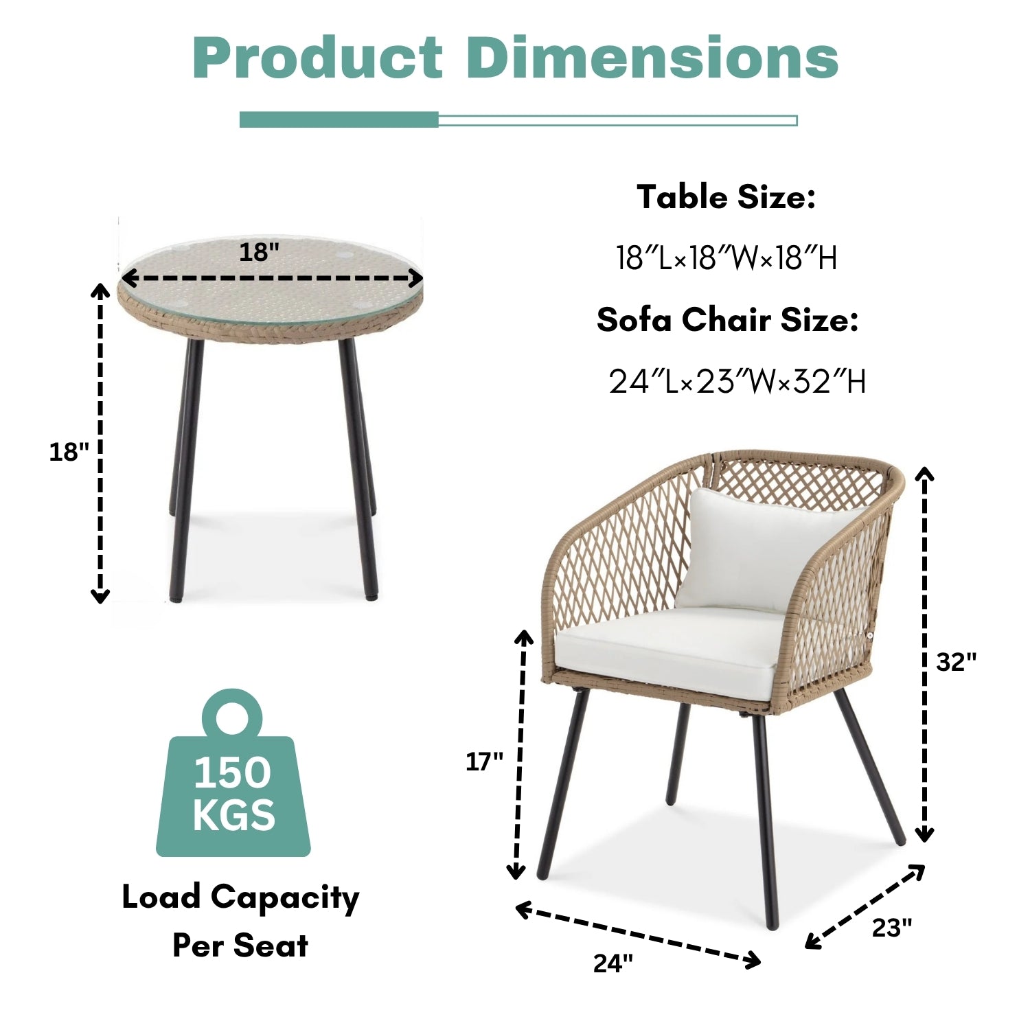 Outdoor Wicker 3-Piece Patio Set