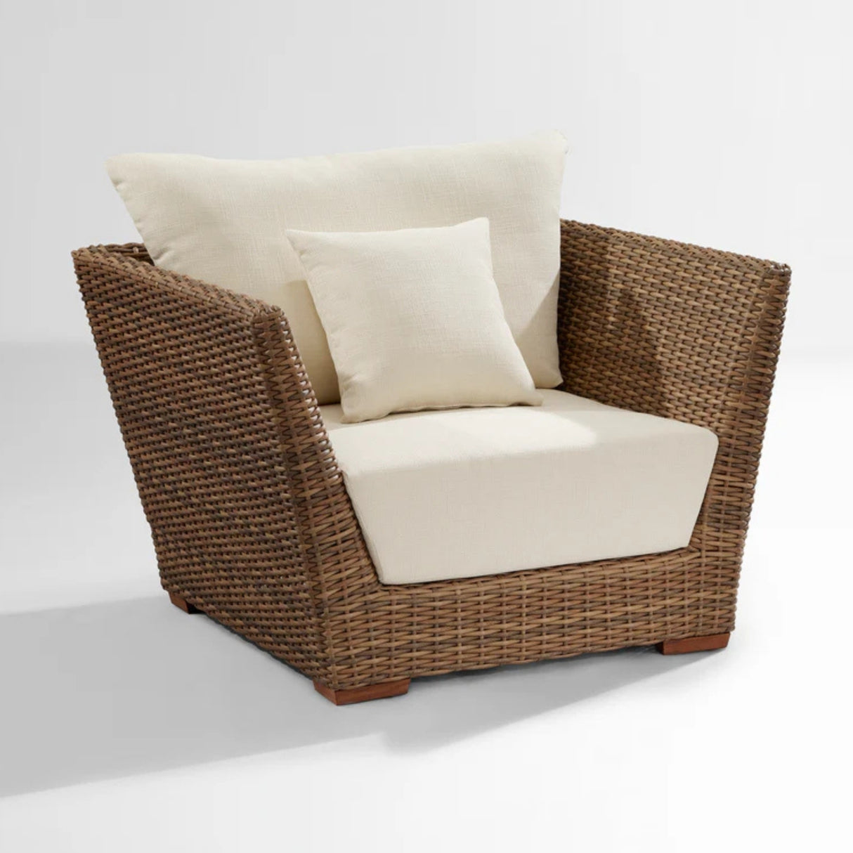 5-Piece Outdoor Wicker Sofa Set With 2-Tier Glass Top Tables