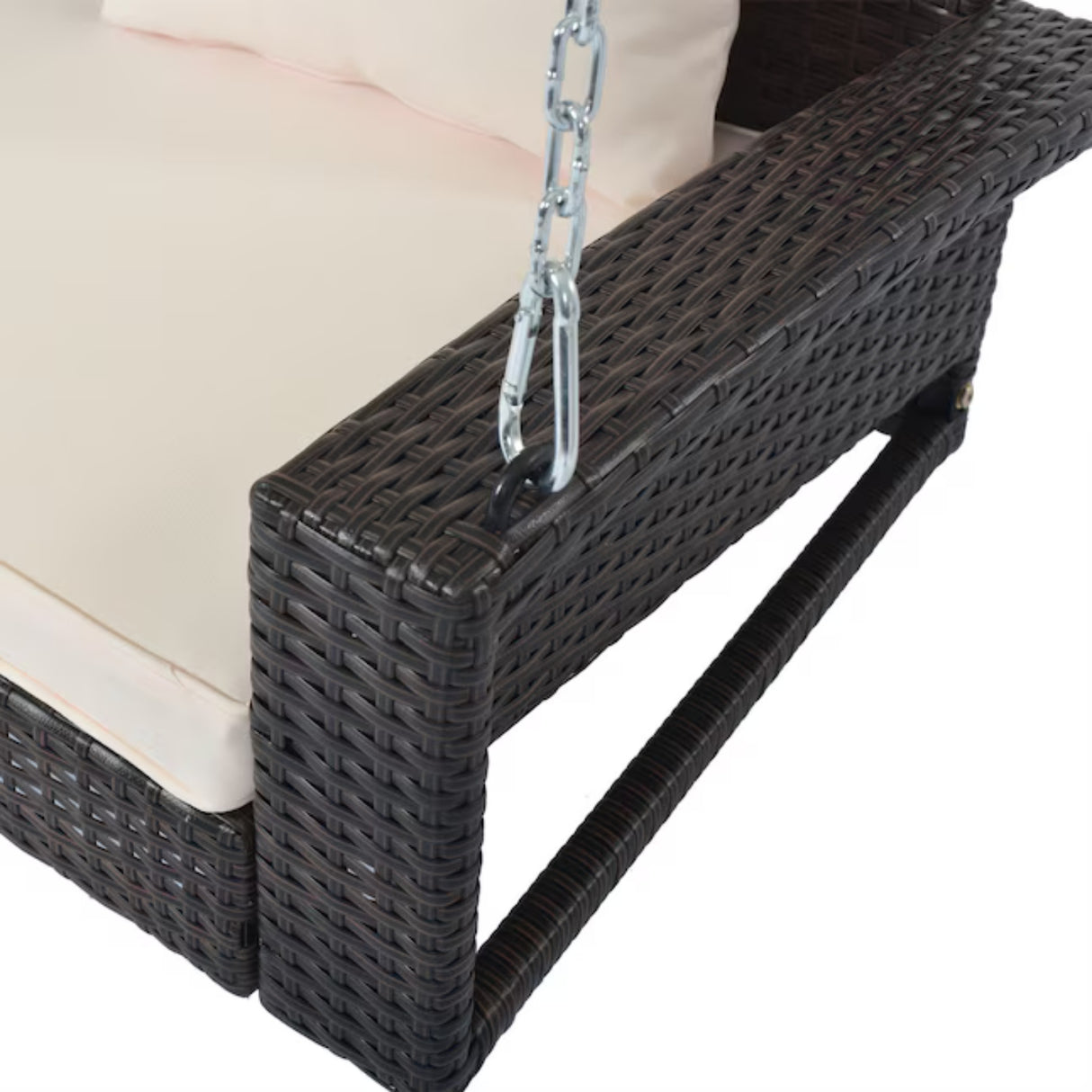 Dark Brown Rattan Wicker Two Seater Sofa Swing