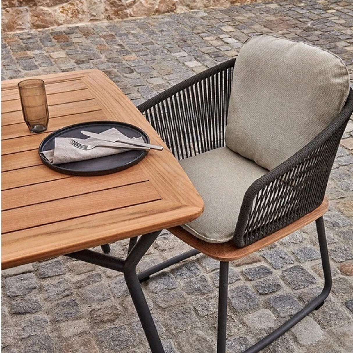 7-Piece Outdoor Patio Dining Set With Wooden Tabletop