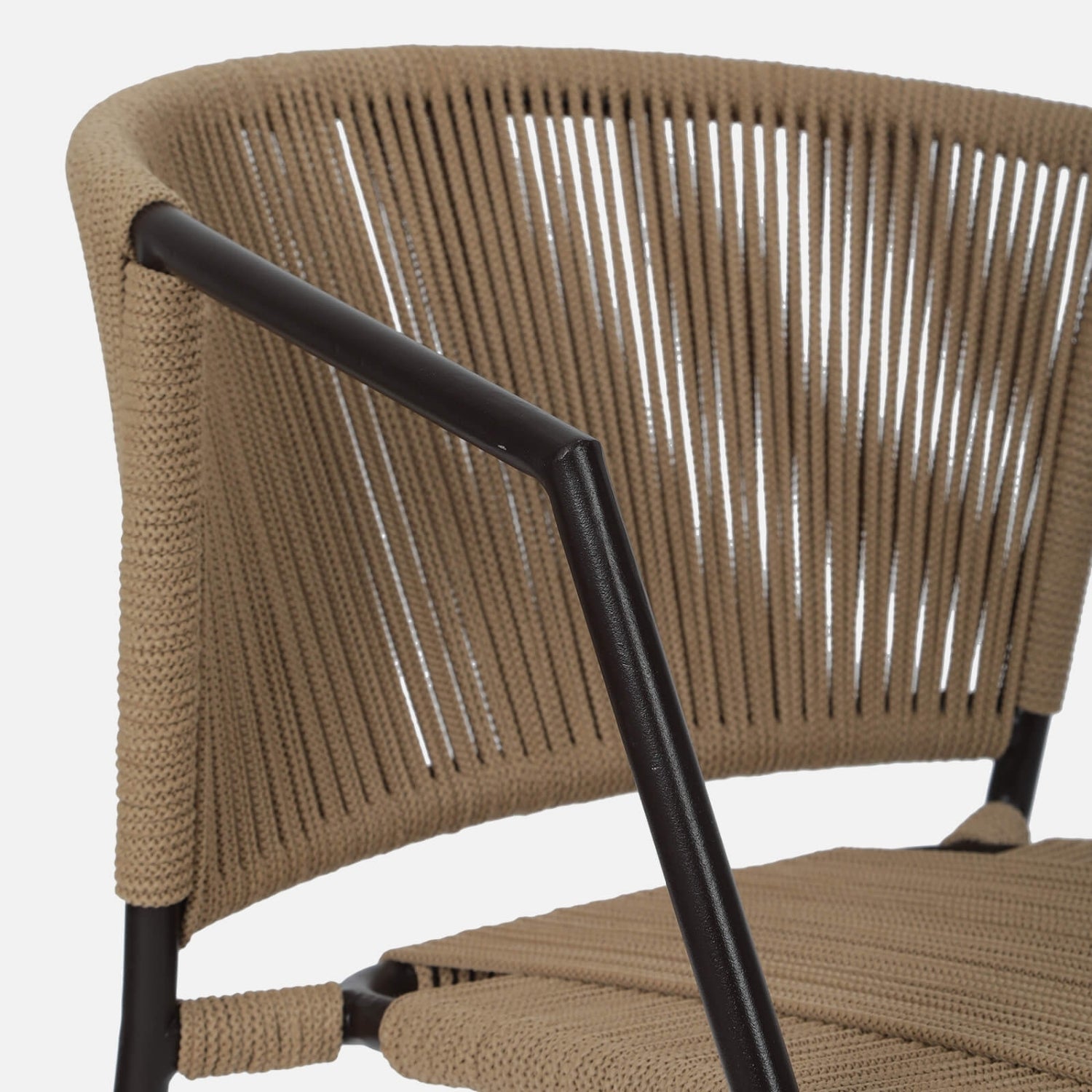 Outdoor Rope 3-Piece Patio Chairs Set (Beige)