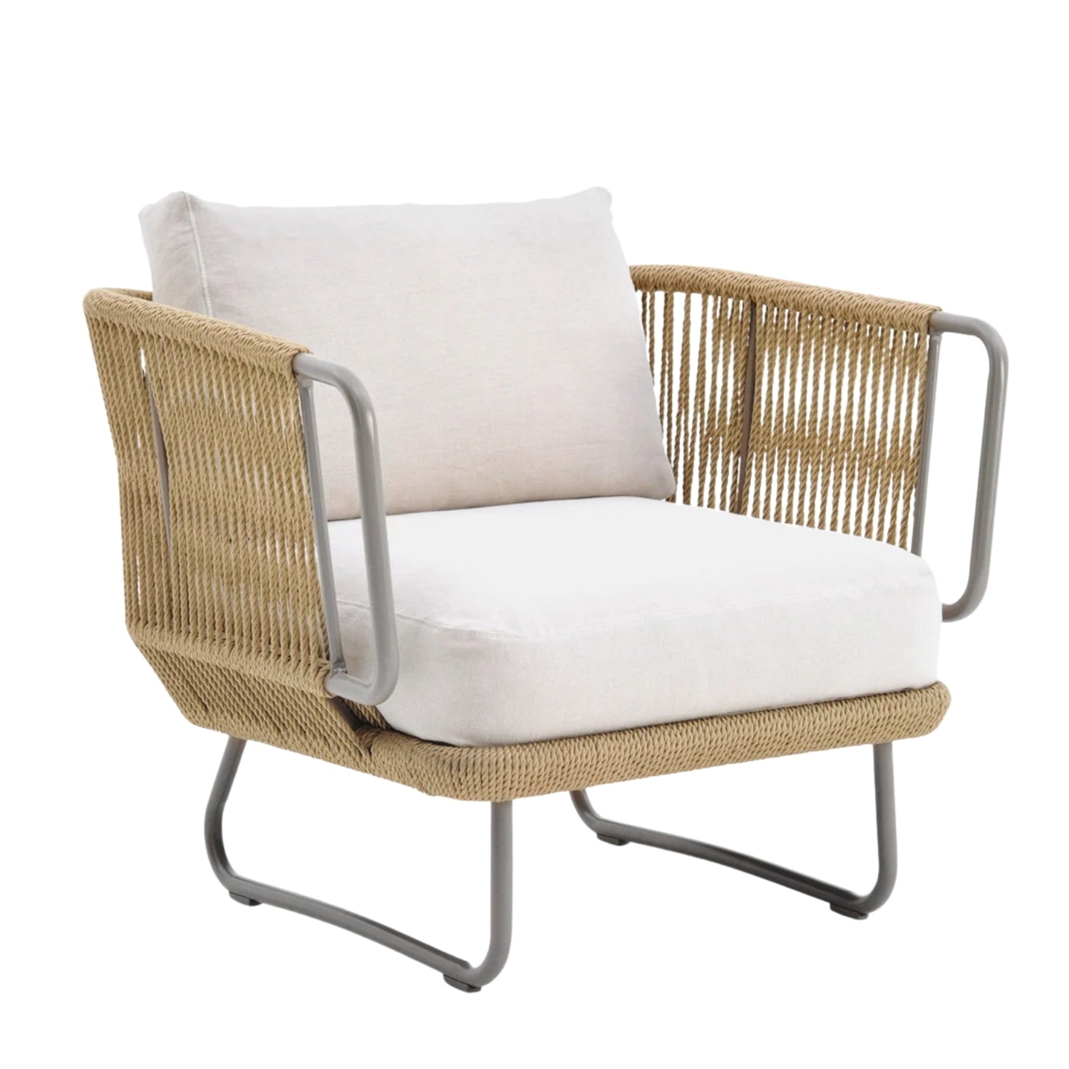 10 Seater Outdoor Rope Sofa Set with Ottoman, Loungers, Center Table & Side Tables