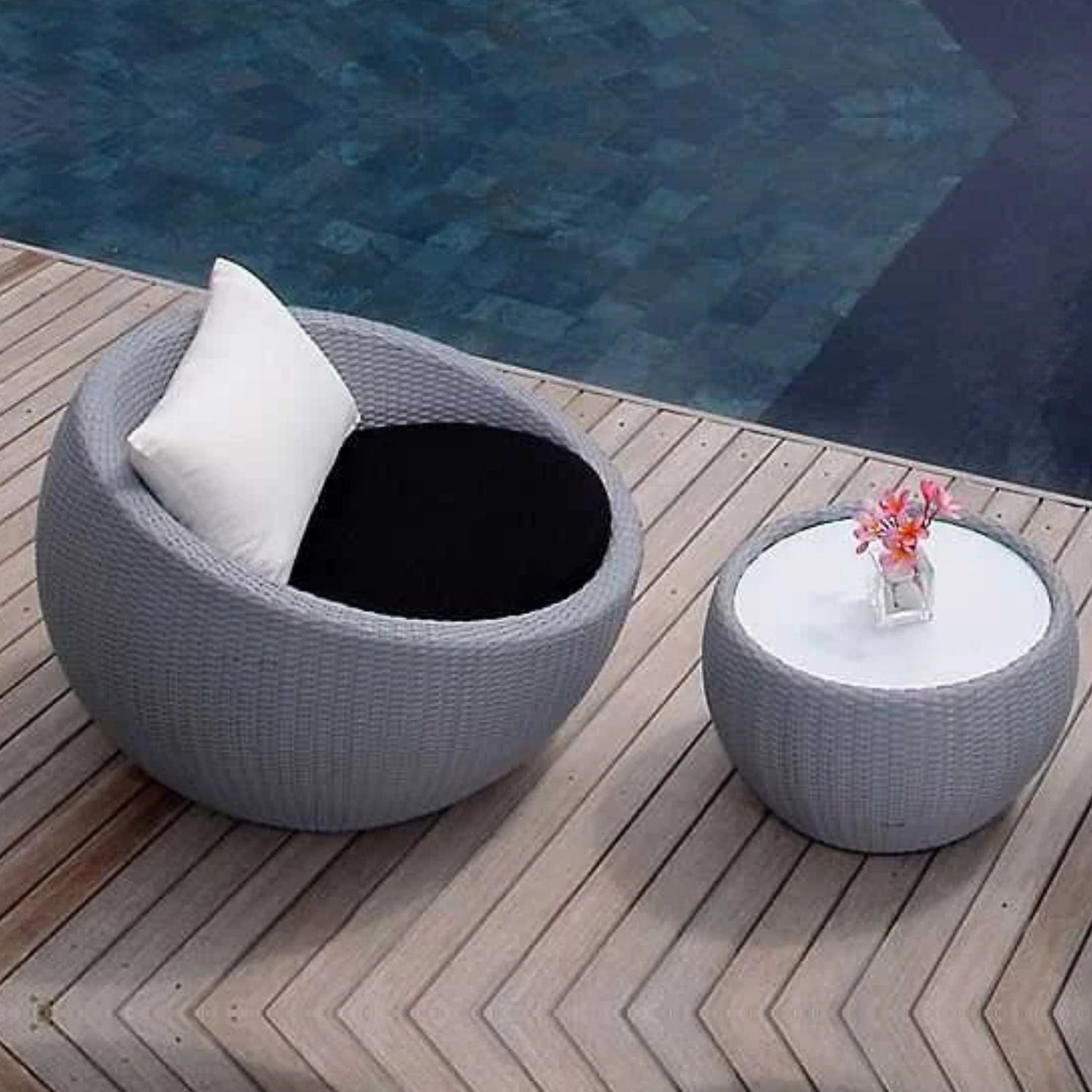 Outdoor Rattan Wicker 3-Piece Conversation Set