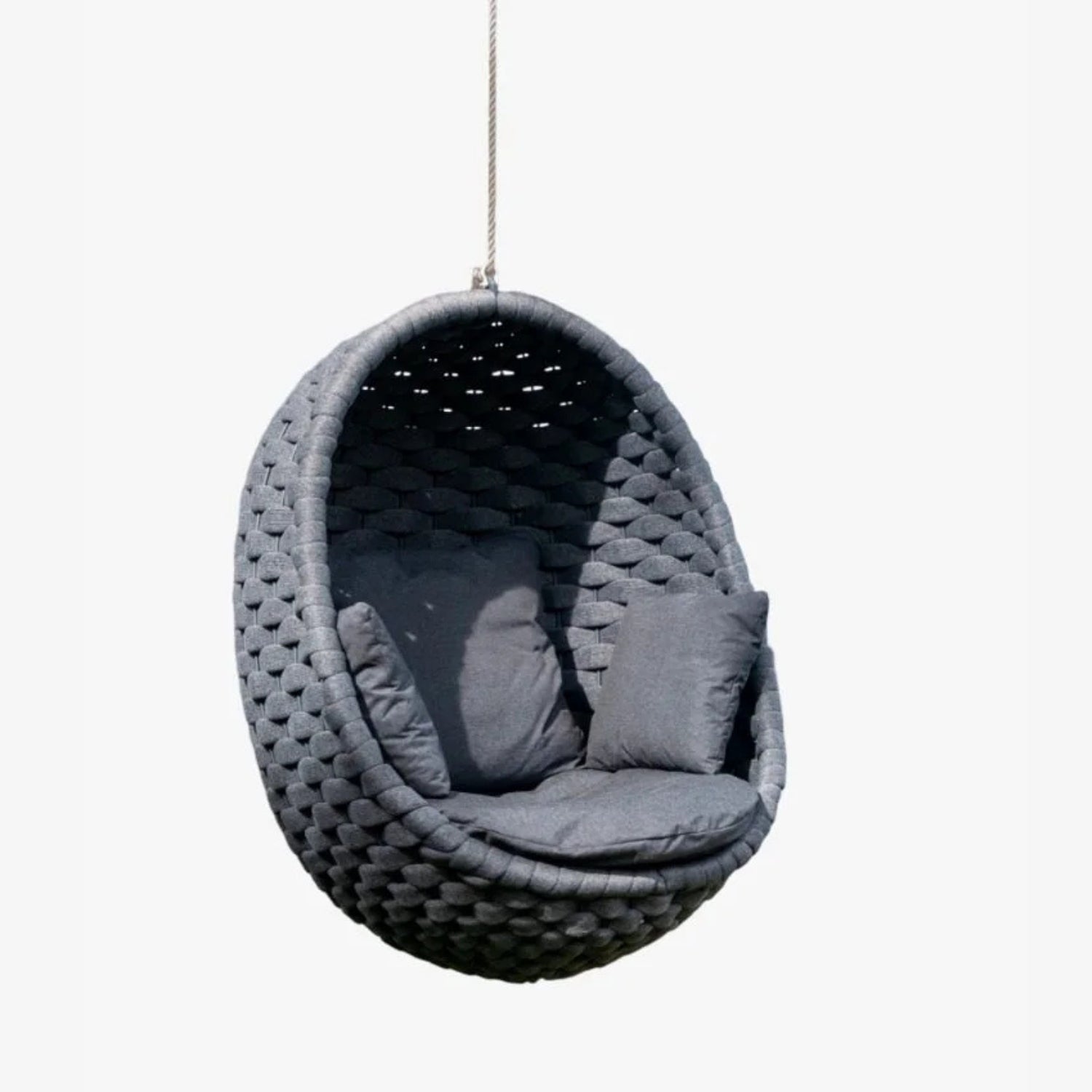 Grey Rope Hanging Egg Swing Chair