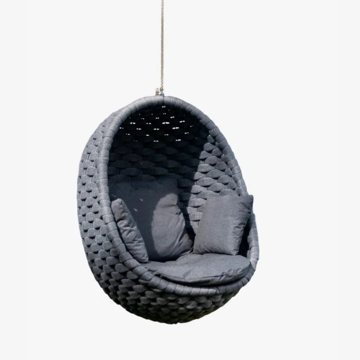 Grey Rope Hanging Egg Swing Chair