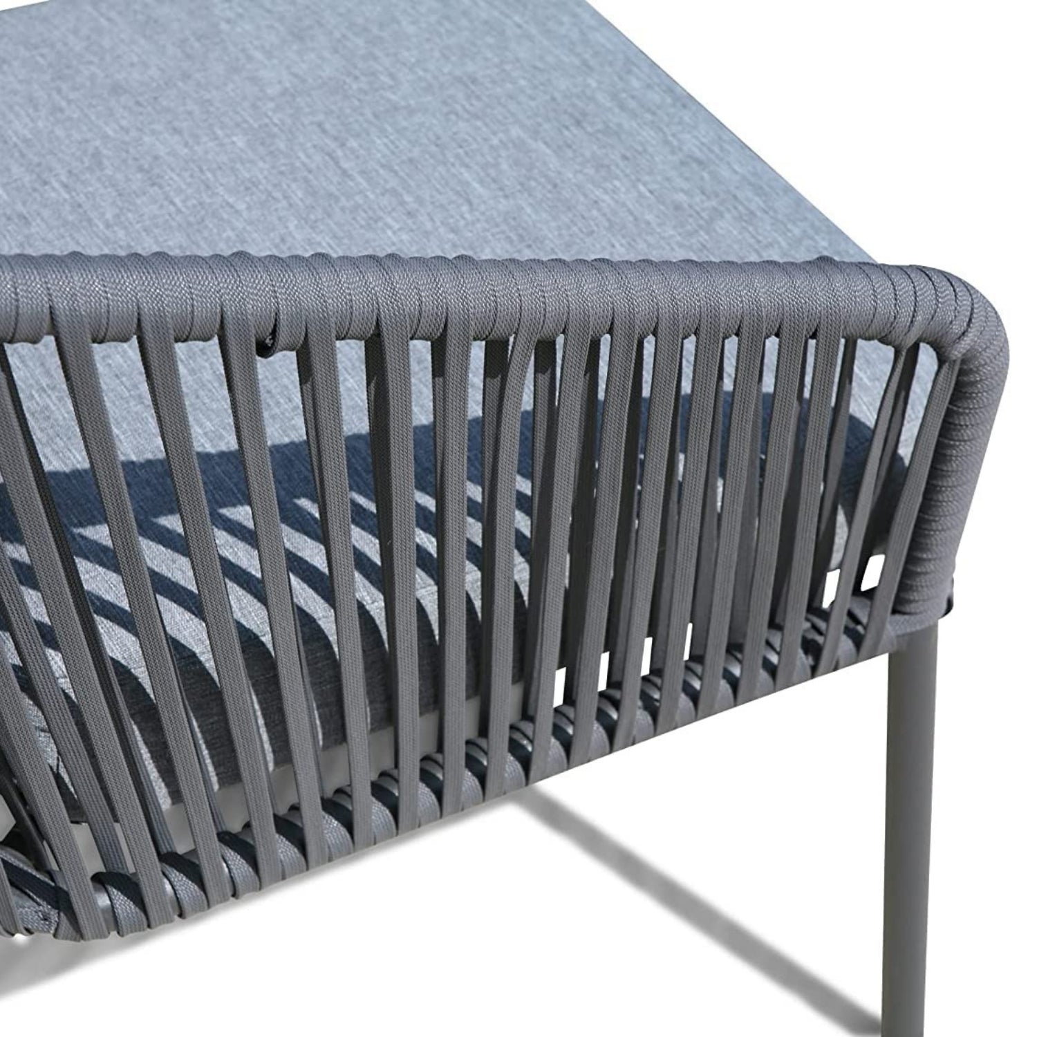 4-Piece Outdoor Rope Patio Sofa Set (Grey)