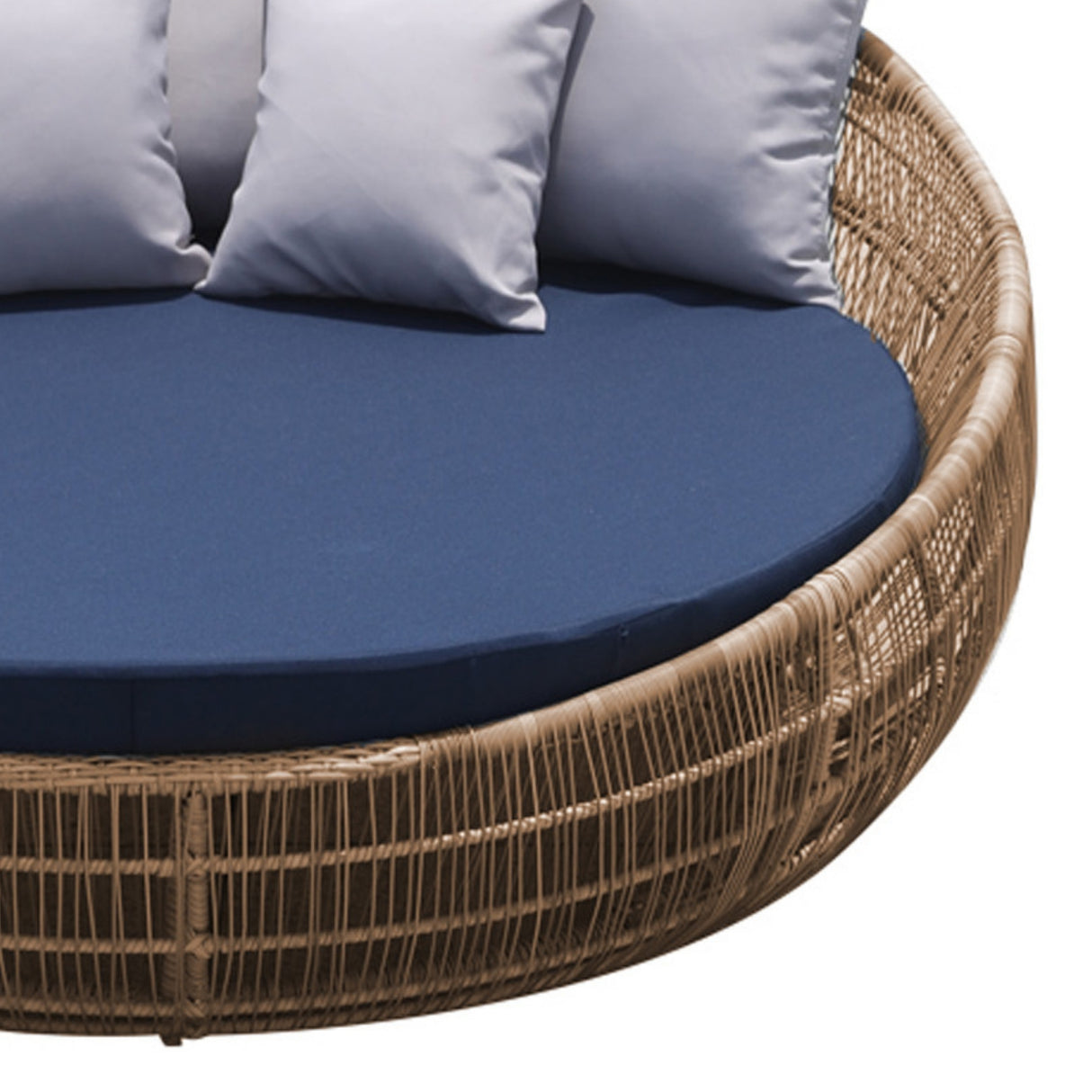 Outdoor Round Beige Rope Daybed Sofa